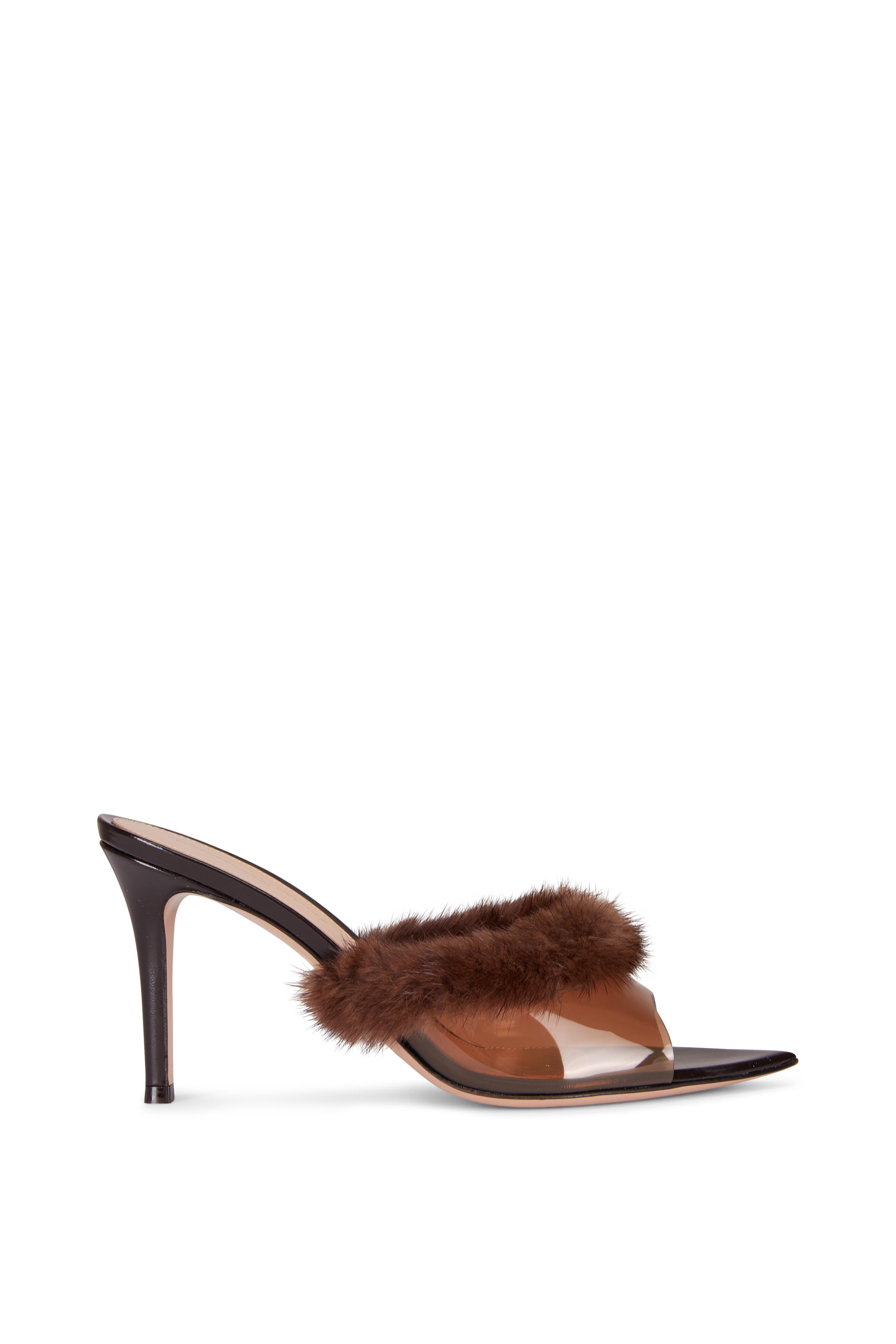 Gianvito Rossi - Moka Transparent Mule, 95mm - view 2