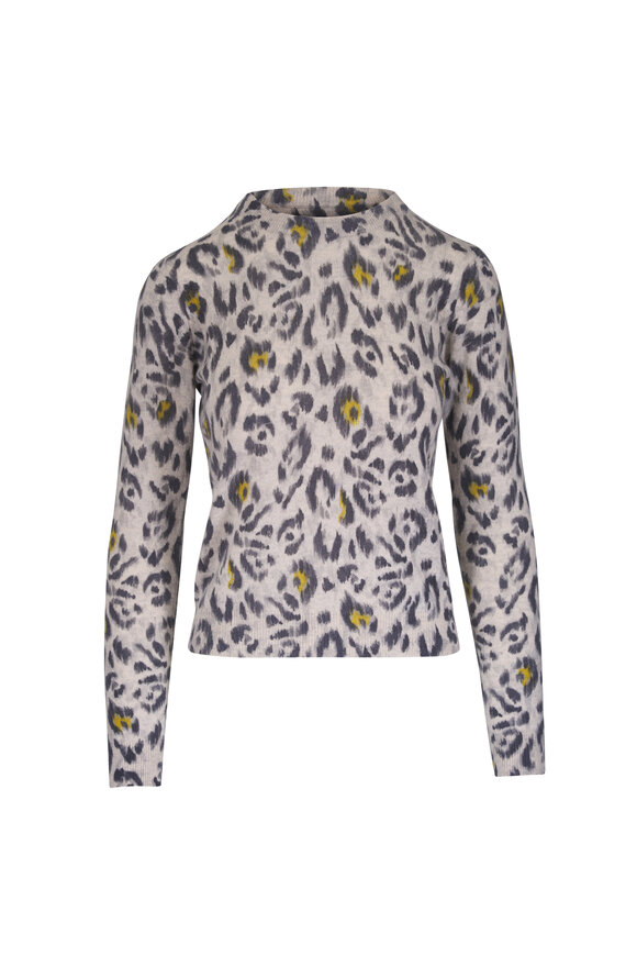 Kinross Agate Animal Print Cashmere Sweater - view 1