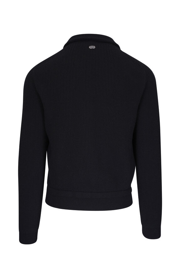 Agnona - Black Hybrid Cashmere Full Zip Jacket