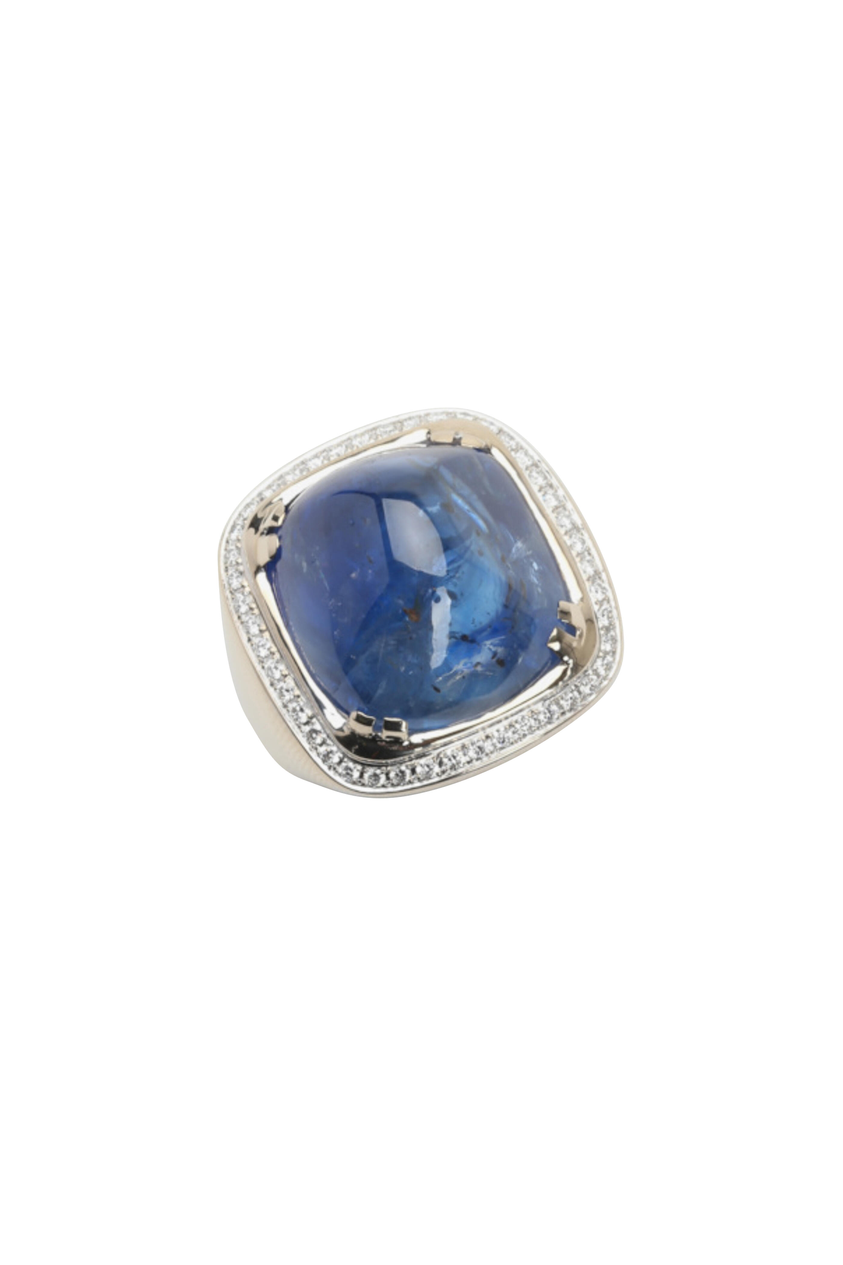 Frank Ancona - 18K White Gold Sapphire & Diamond Ring