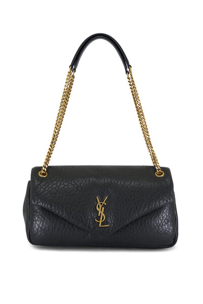 SAINT LAURENT PARIS|SHOULDER BAGS (717449 DTI0W 1000) Saint Laurent - Black Tri-Color YSL Monogram Puffer Shoulder Bag