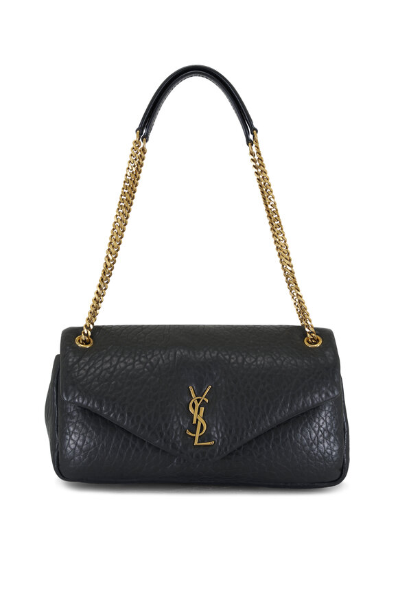 Saint Laurent - Medium Calypso Noir Grained Leather Chain Bag