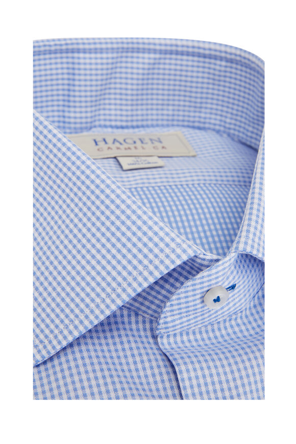 Hagen Shirts - Sky Blue Gingham Dress Shirt