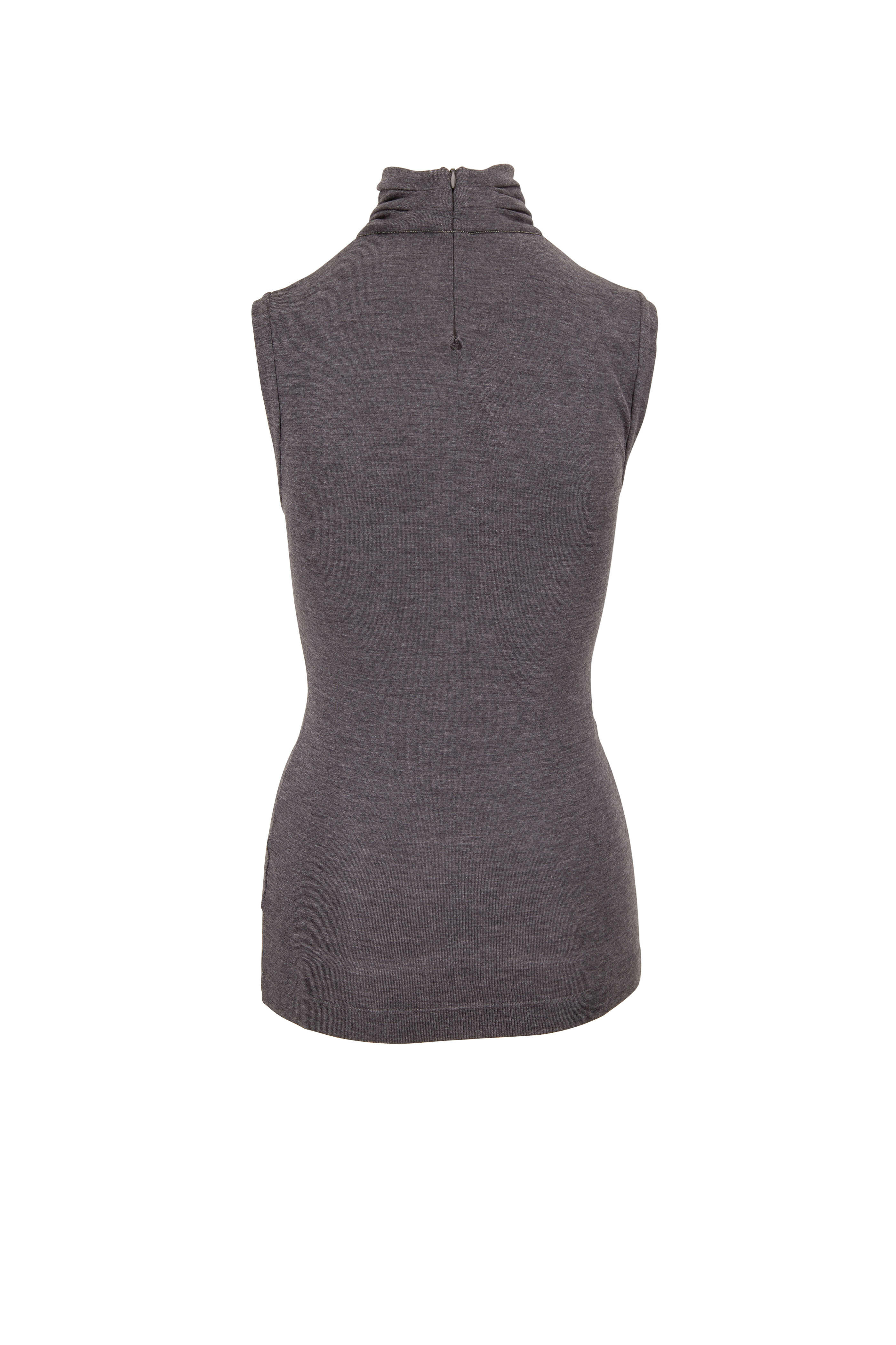 Brunello Cucinelli - Dark Gray Wool Sleeveless Turtleneck