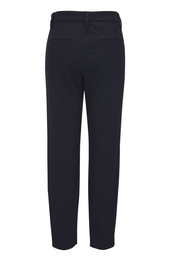 Brunello Cucinelli - Navy Blue Stretch Cotton Straight Leg Pant 