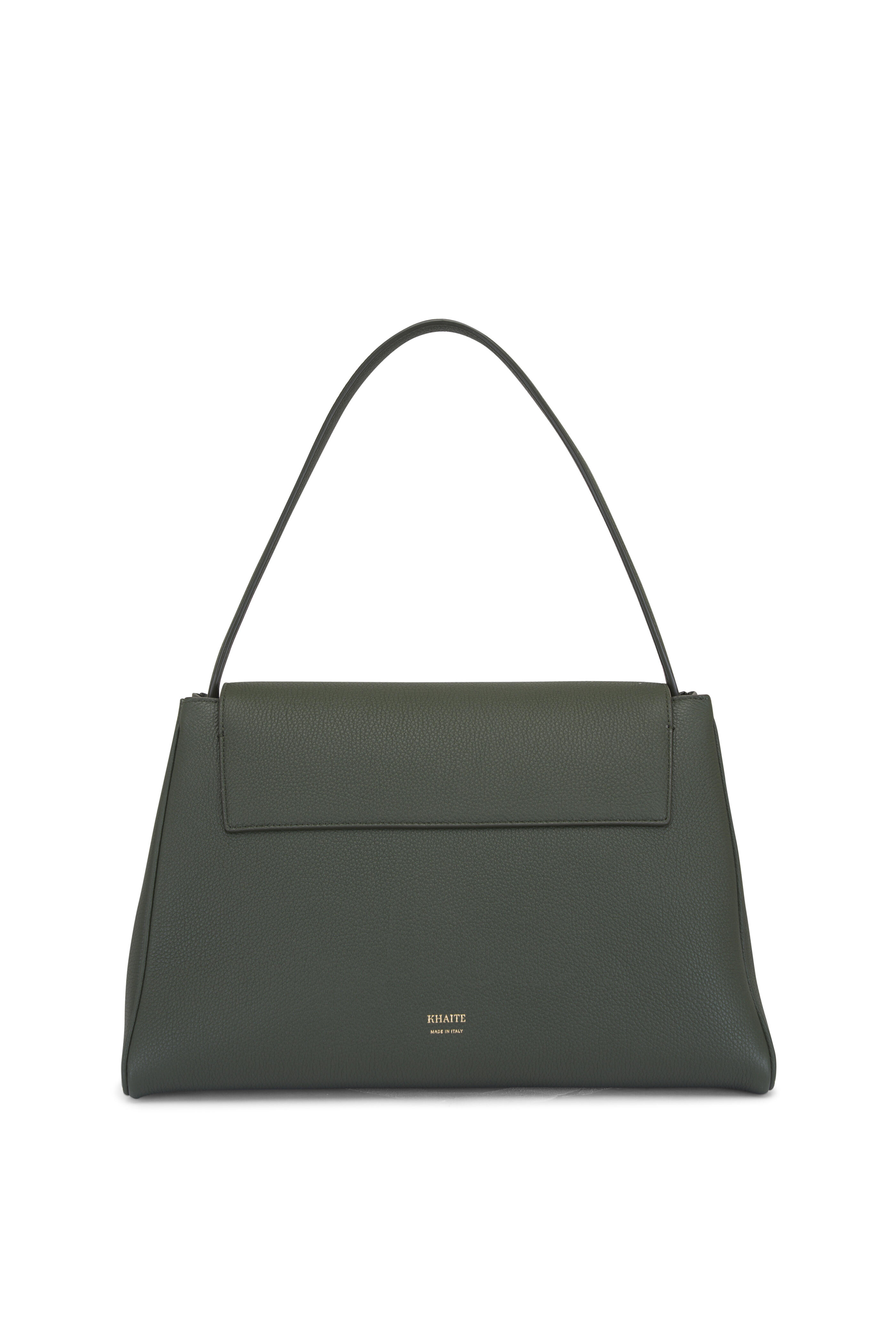 Khaite - Audrey Bottle Green Pebbled Leather Top Handle Bag