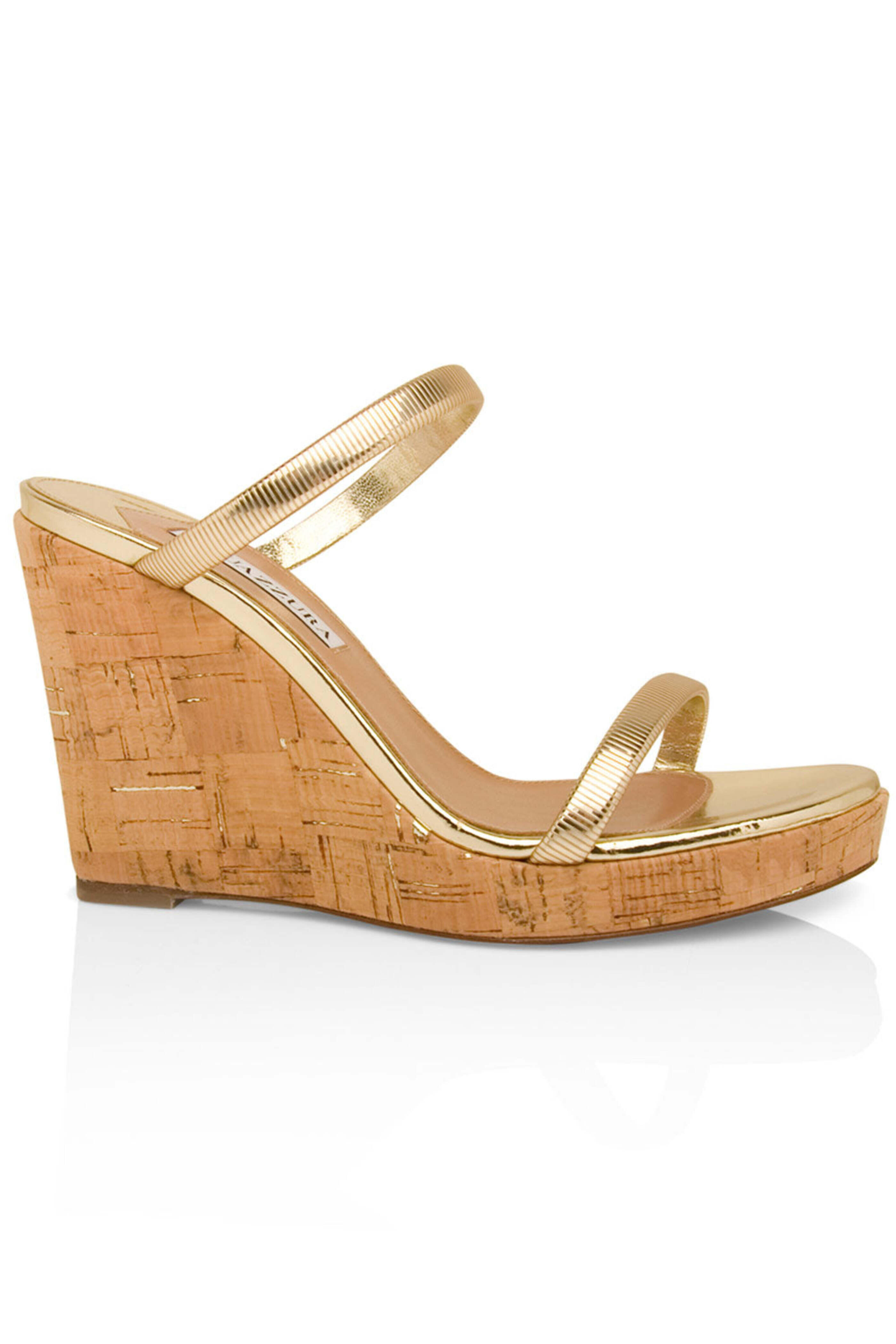 Aquazzura - Laguna Wedge Sandal in Platino