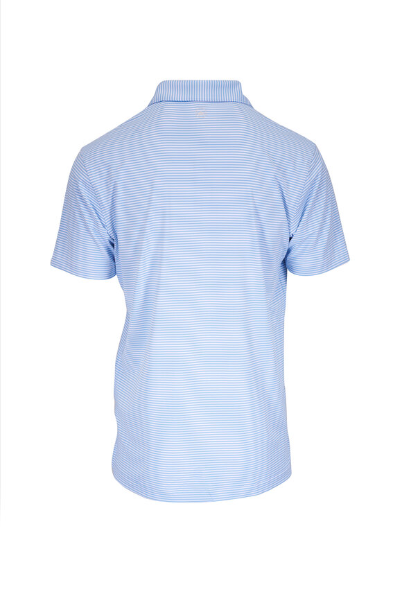 Peter Millar - Ambrose White & Blue Performance Jersey Polo