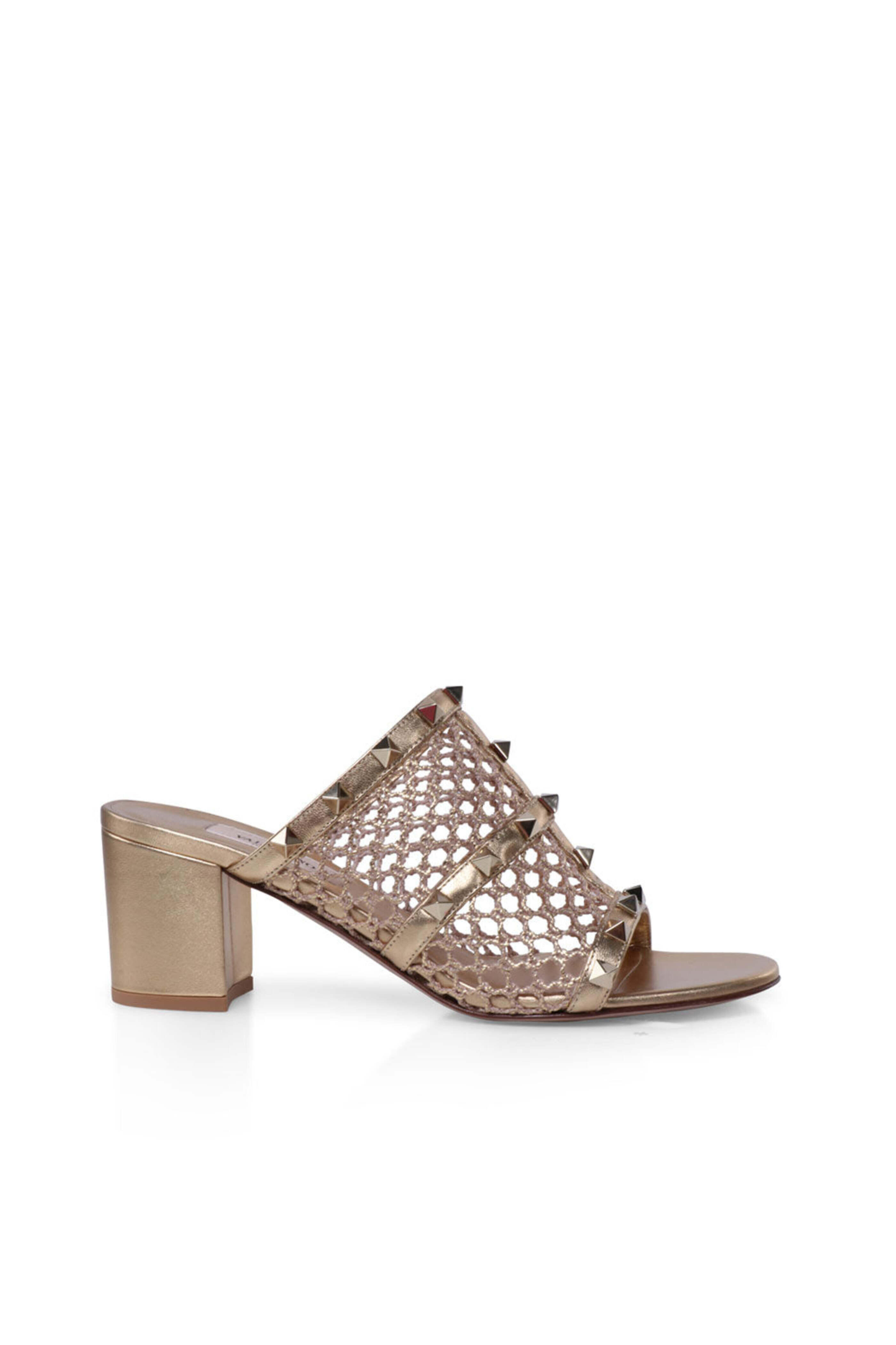 Valentino Garavani - Rockstud Caged 60mm Mule in Gold