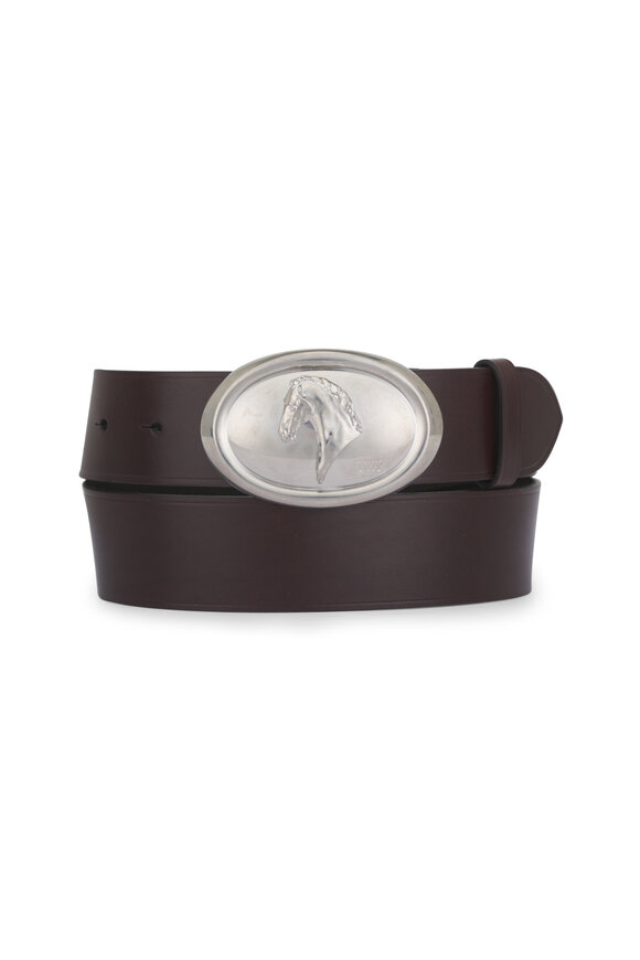 TWP Buckle Bunny Cocoa Leather Horse Motif Belt - view 1