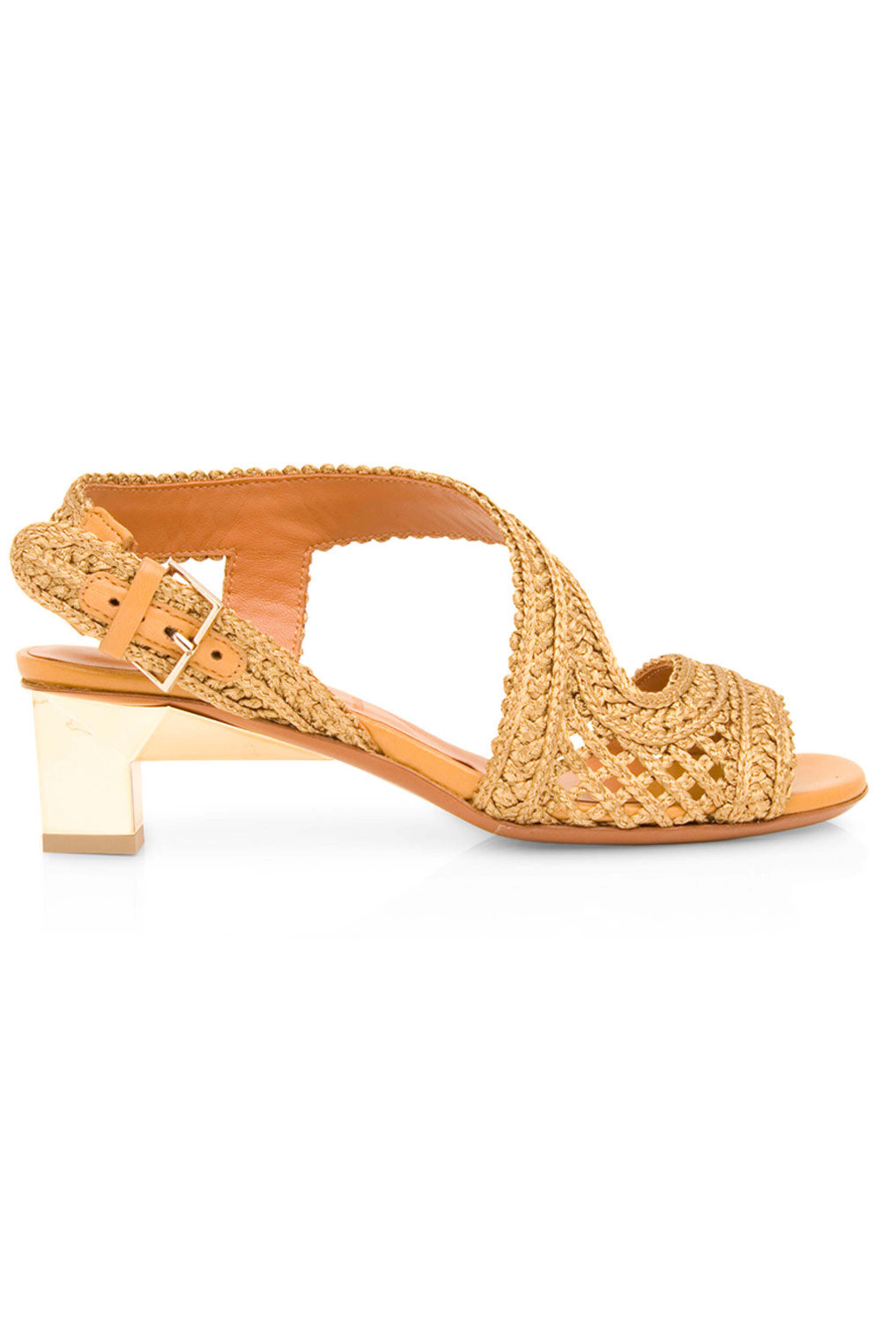 Robert Clergerie - Louana Sandal in Metallic Raffia