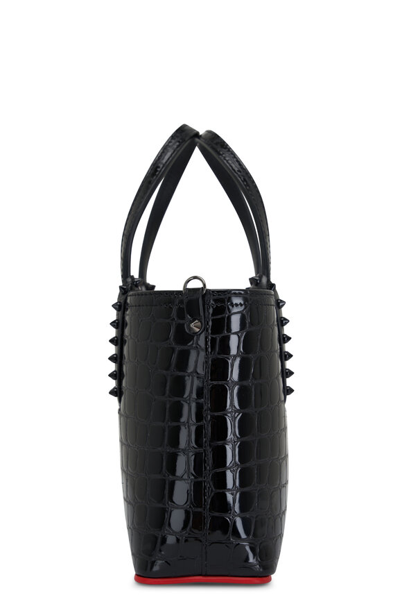 Christian Louboutin - Mini Cabata Black E/W Embossed Leather Tote 