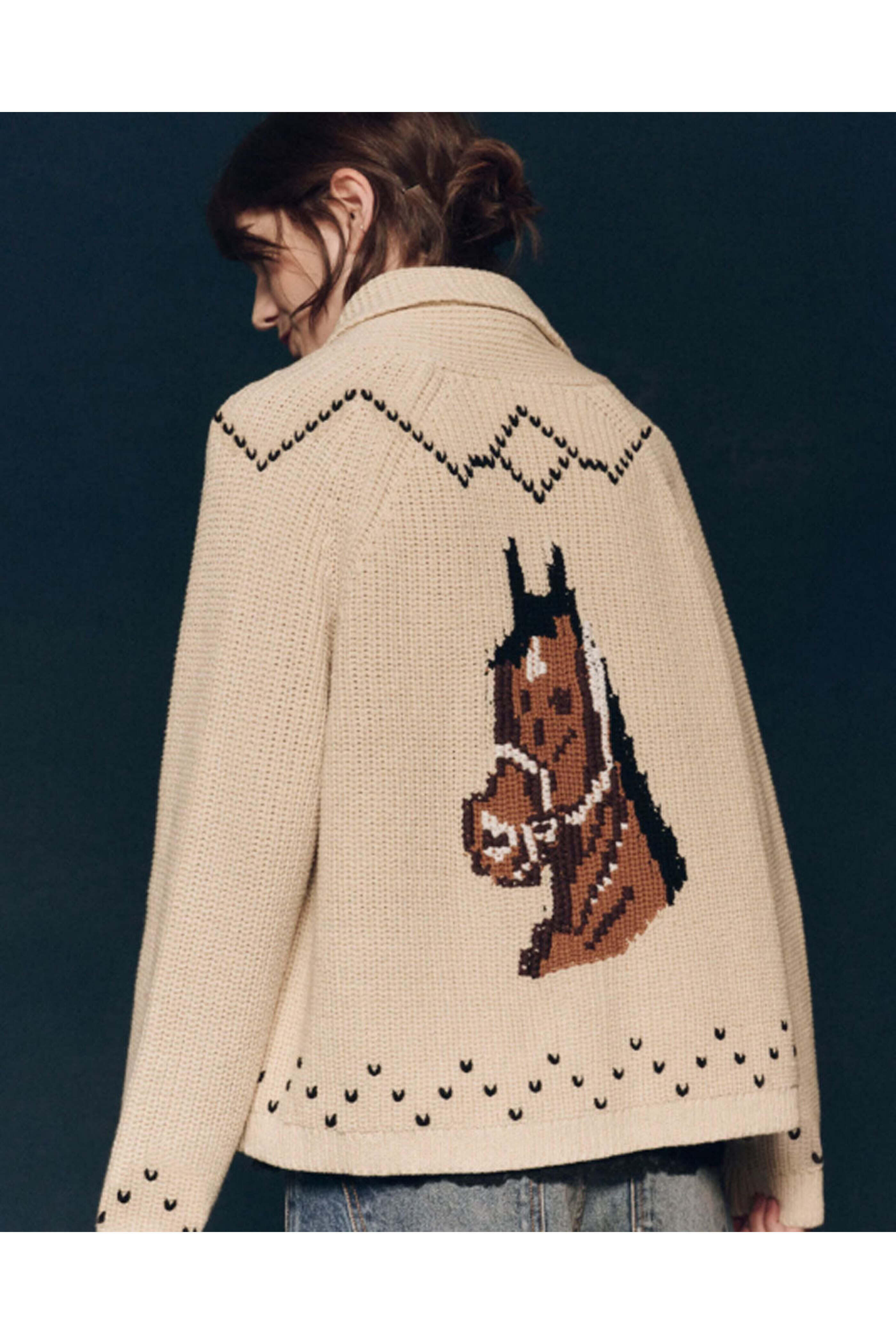 The Great - Cream Horse Lodge Cardigan