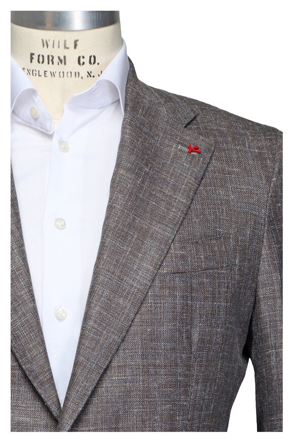Isaia Dark Taupe & Light Blue Sportcoat