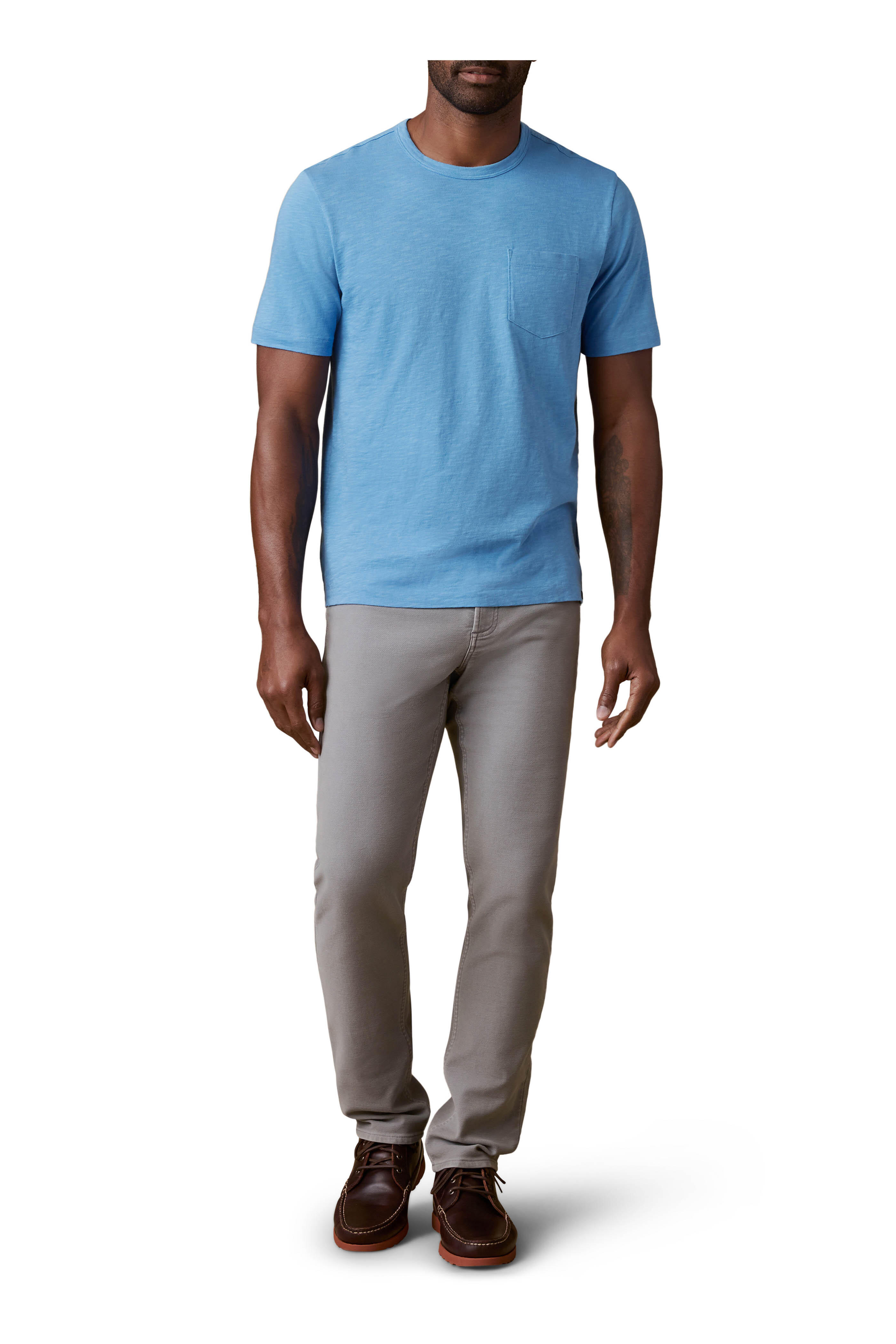 Faherty Brand - Sunwashed Blue Sea Cotton T-Shirt - view 4