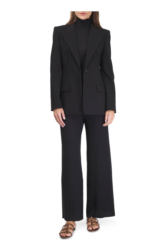 Michael Kors Collection Georgina Black Pebble Crepe Stretch Blazer - view 2