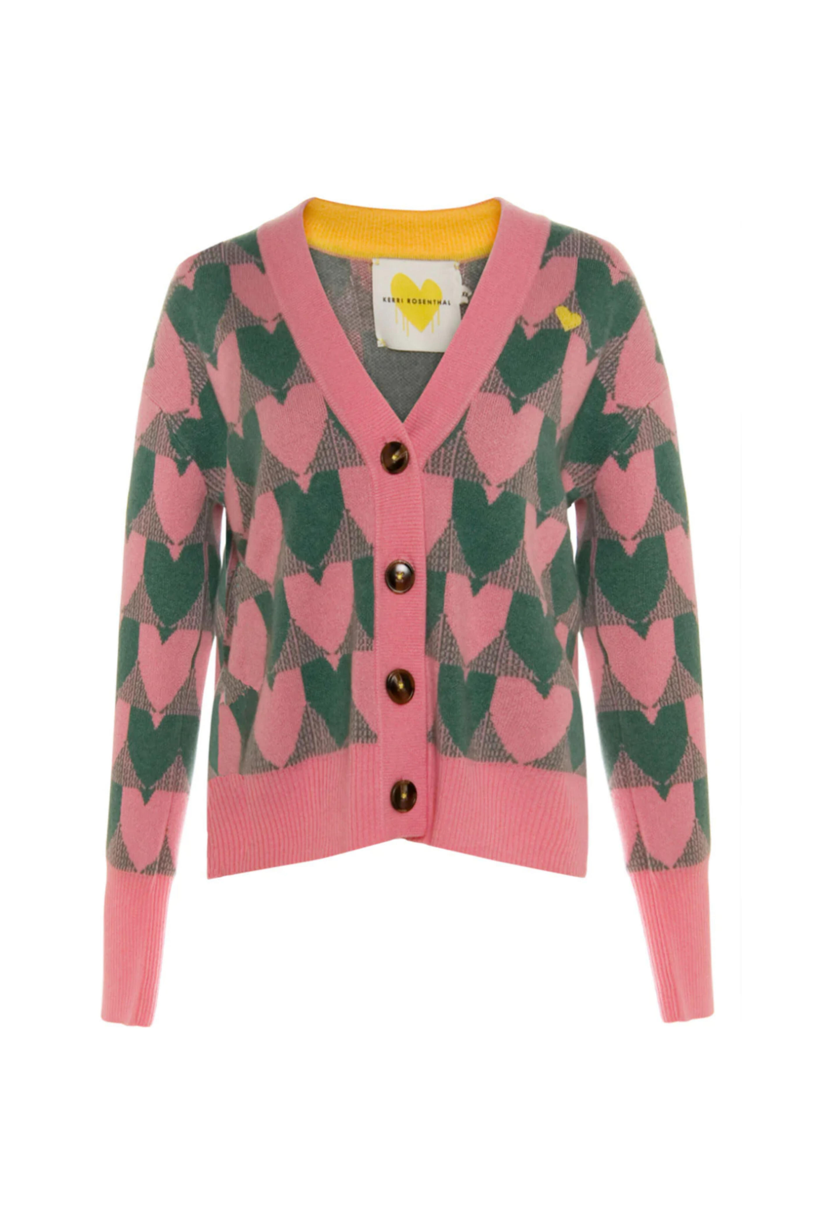 Kerri Rosenthal - Moss Ricki Cardi Heart in Check