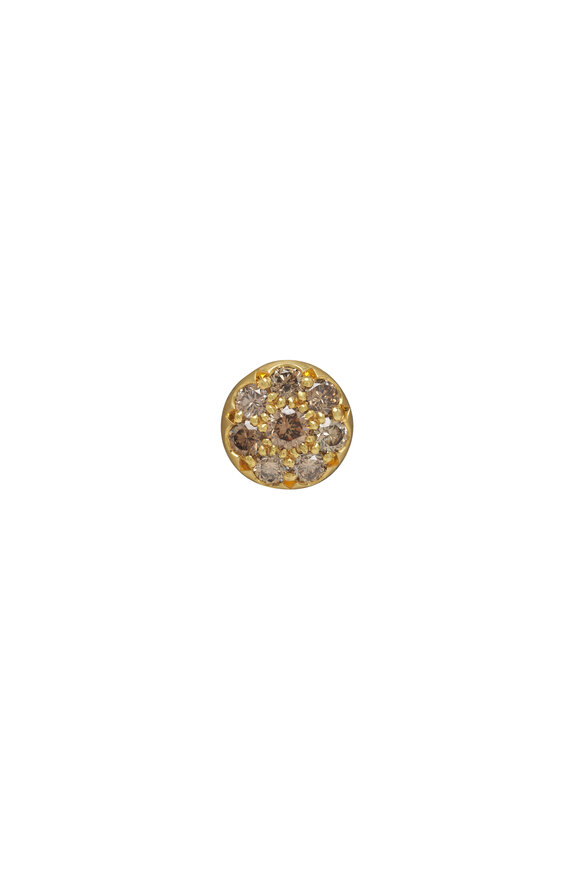 Caroline Ellen - Pave Diamond Disk Stud Earrings