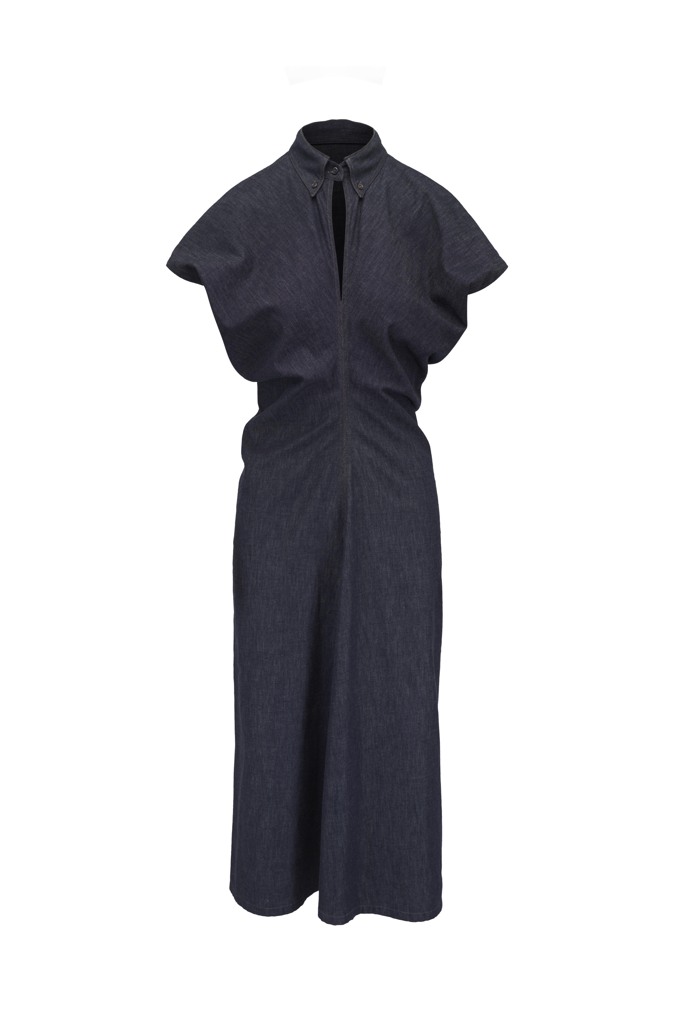 Brunello Cucinelli - Dark Navy Cotton Denim Midi Dress