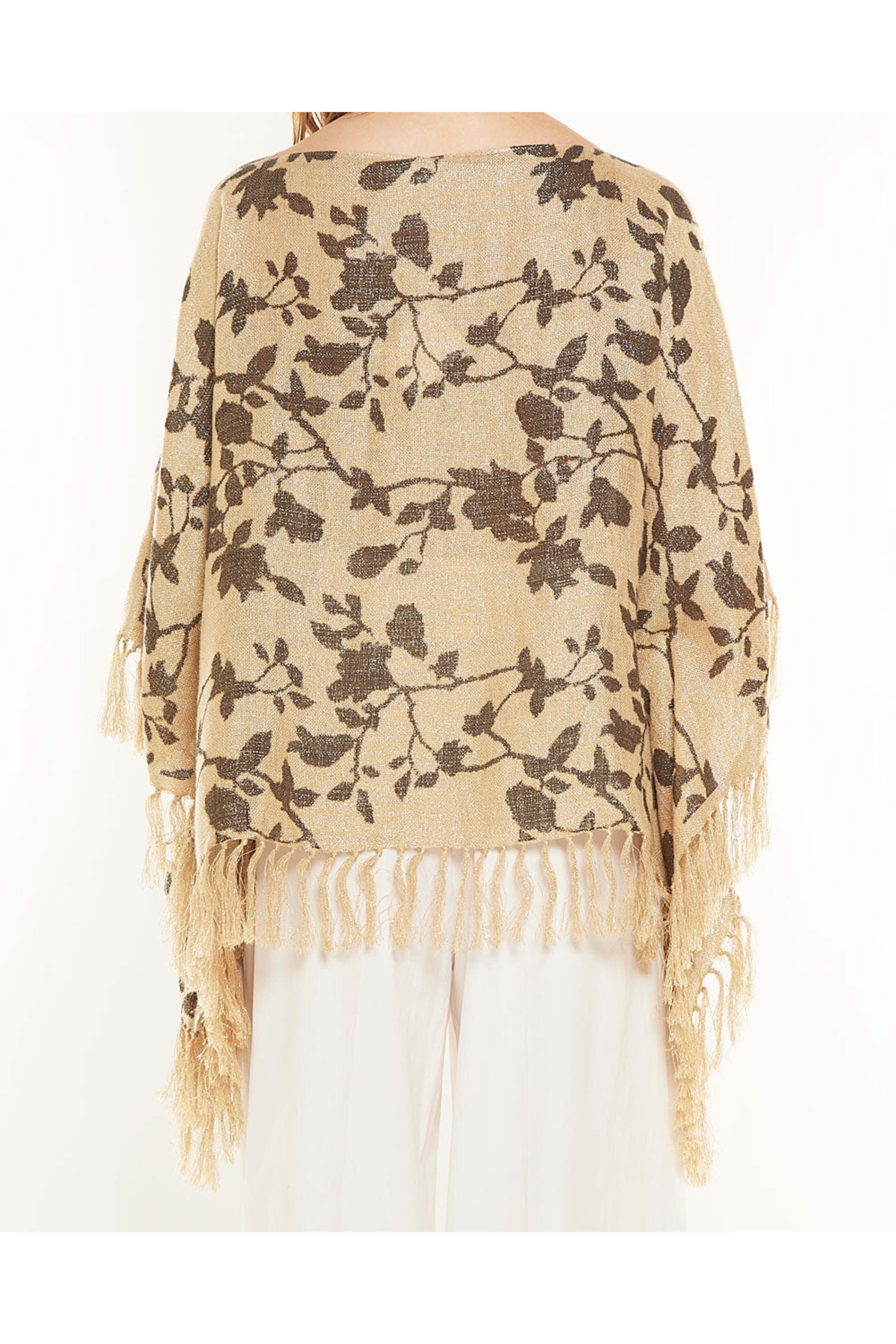 Brunello Cucinelli - Natural Floral Fringe Poncho