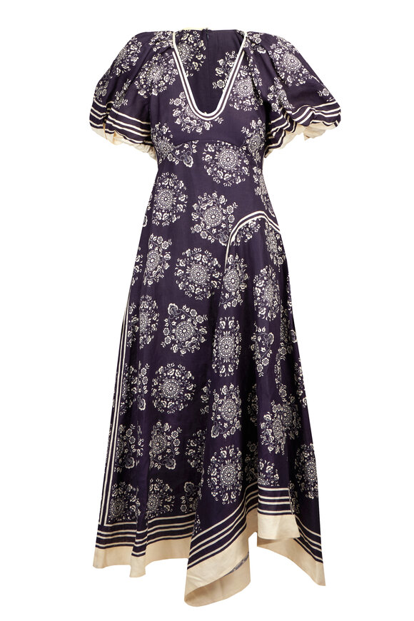 Alémais Banderra Ink Asymmetric Midi Dress - view 1