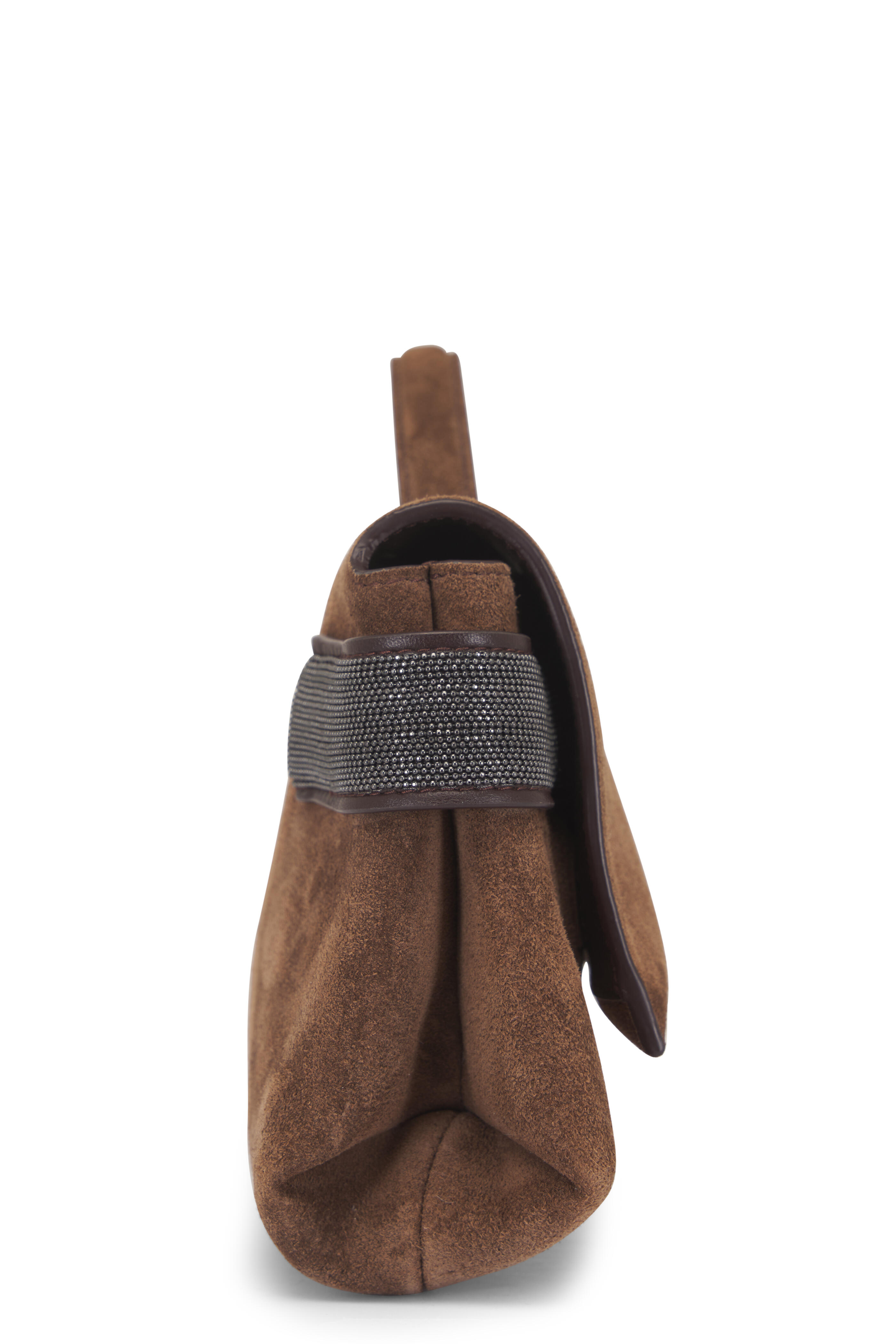 Brunello Cucinelli - Essence Caramel Suede Top Handle Bag - view 4