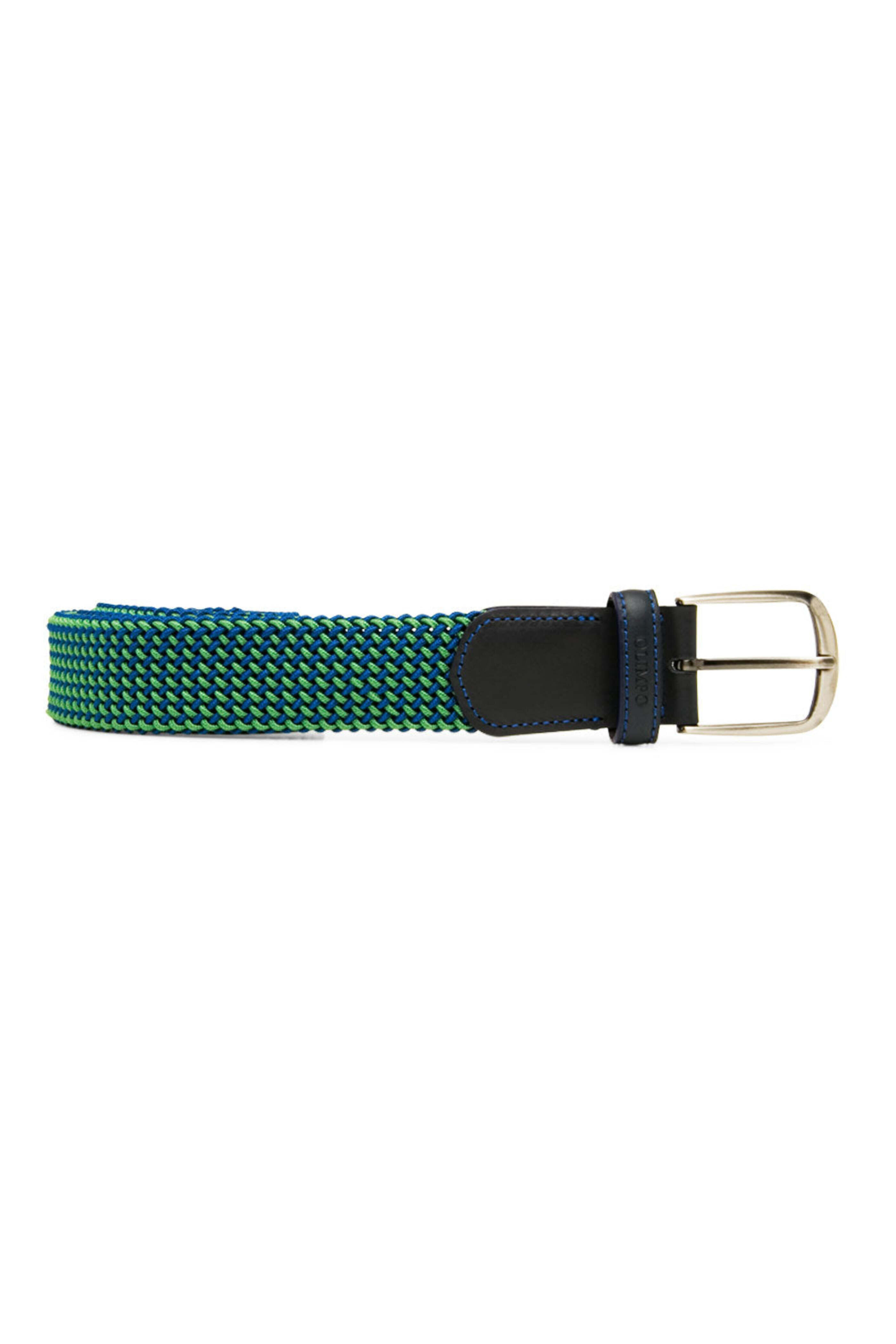 Miguel Bellido - Braided Cotton Belt in Blue and Green