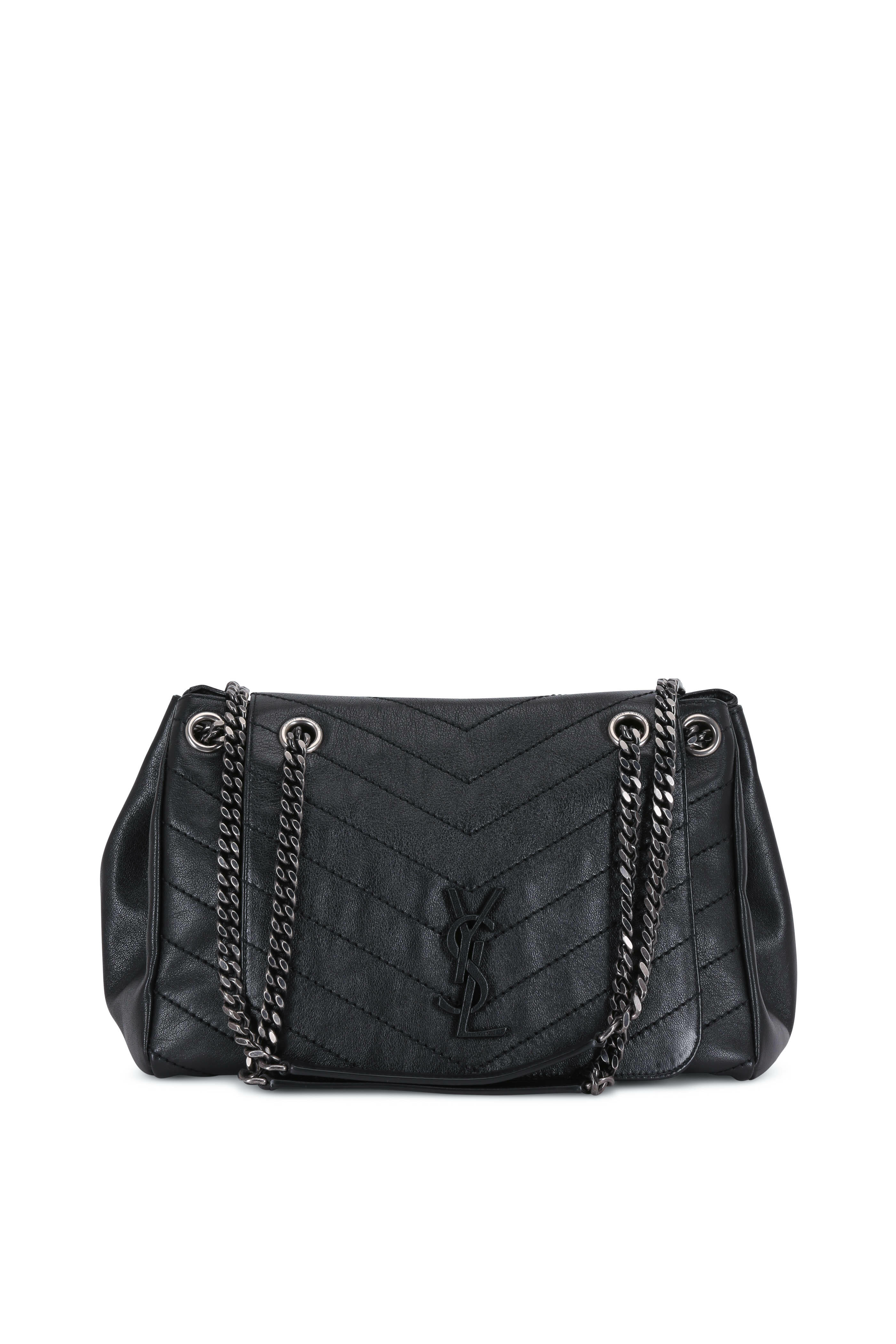 Yves Saint Laurent Leather Nolita Crossbody Bag Black Gold