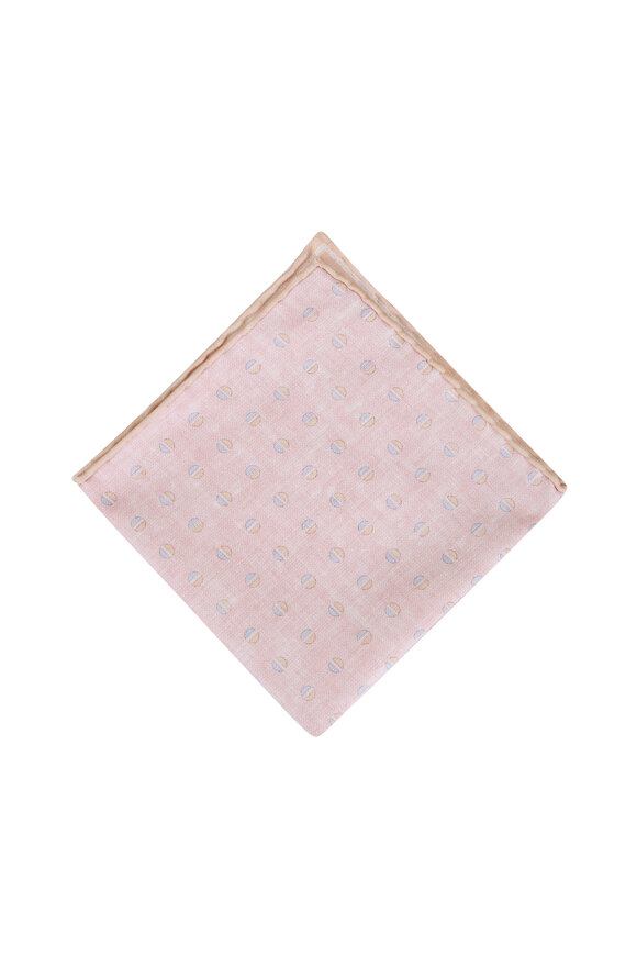 Paolo Albizzati Taupe Geometric Dot Reversible Pocket Square - view 2