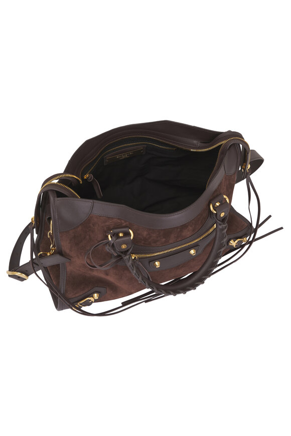 Balenciaga Medium Le City Moka Suede Top Handle Bag - view 6