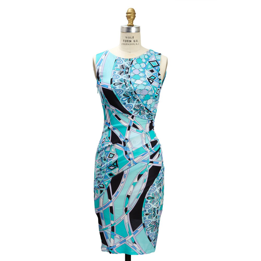 pucci blue dress Vintage Emilio Pucci Dress Sunset Club Vintage the pattern print may vary from the one displayed in the photo Marmo shirt dress in blue