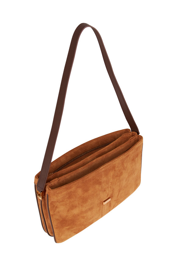 Nili Lotan Jane Brown Suede Shoulder Bag - view 4