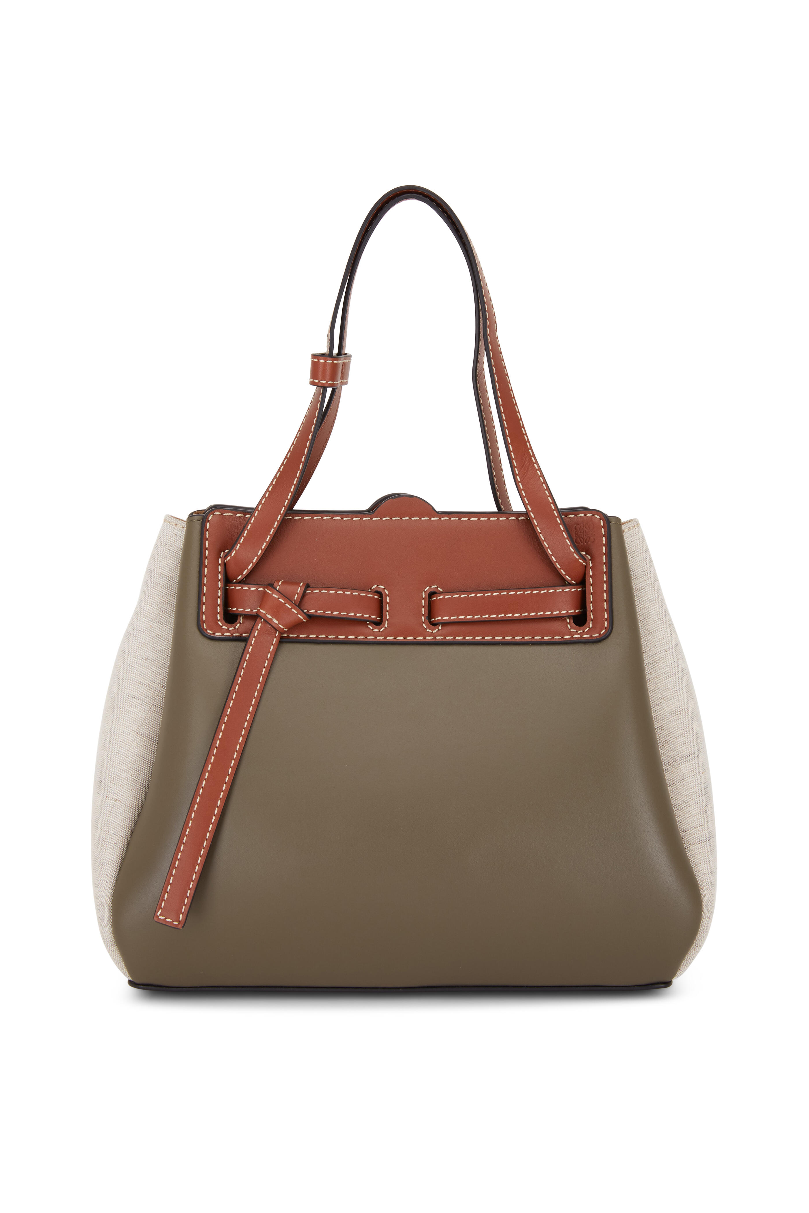 Loewe - Lazo Khaki Green & Natural Mini Handbag | Mitchell Stores