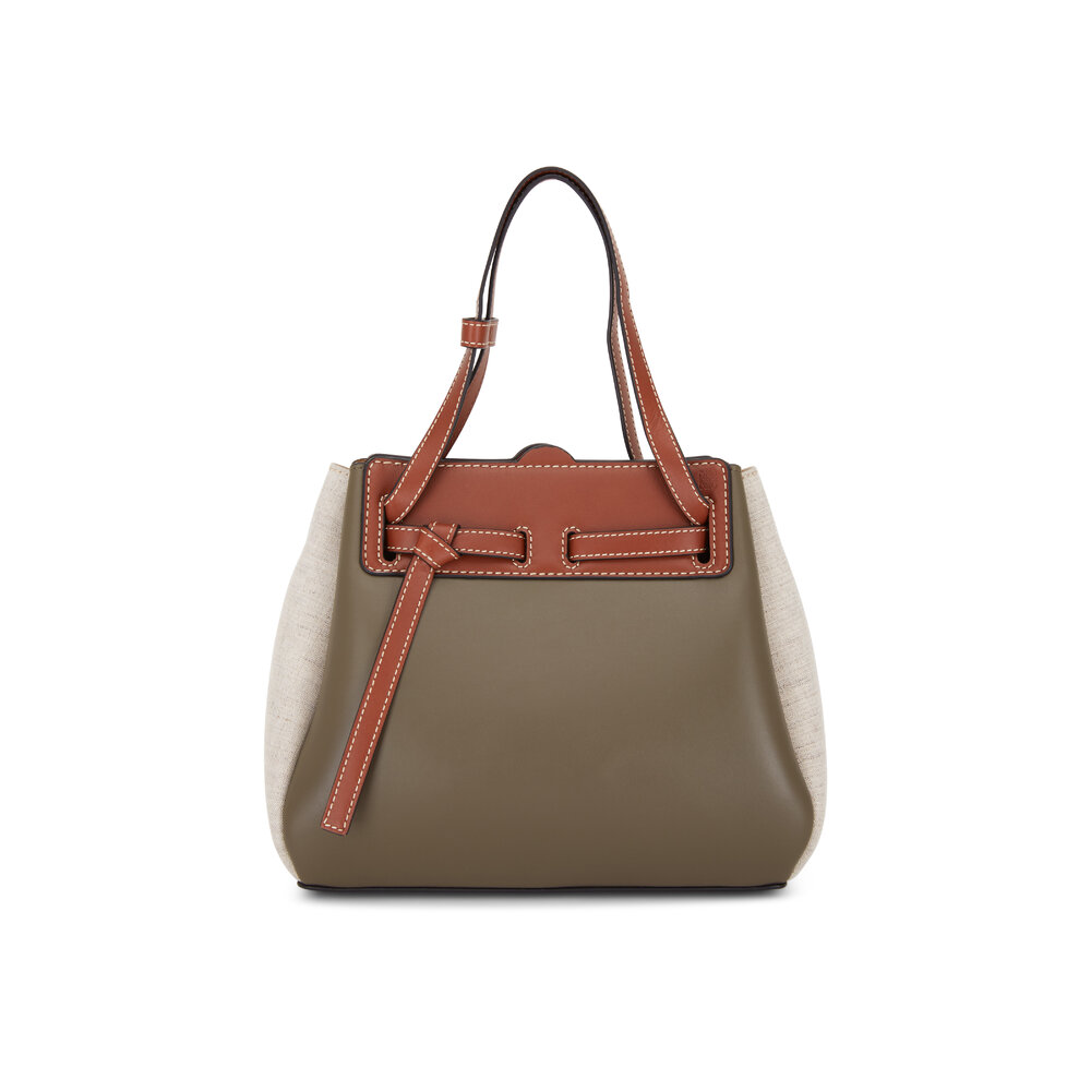 Loewe Lazo Khaki Green Natural Mini Handbag Mitchell Stores