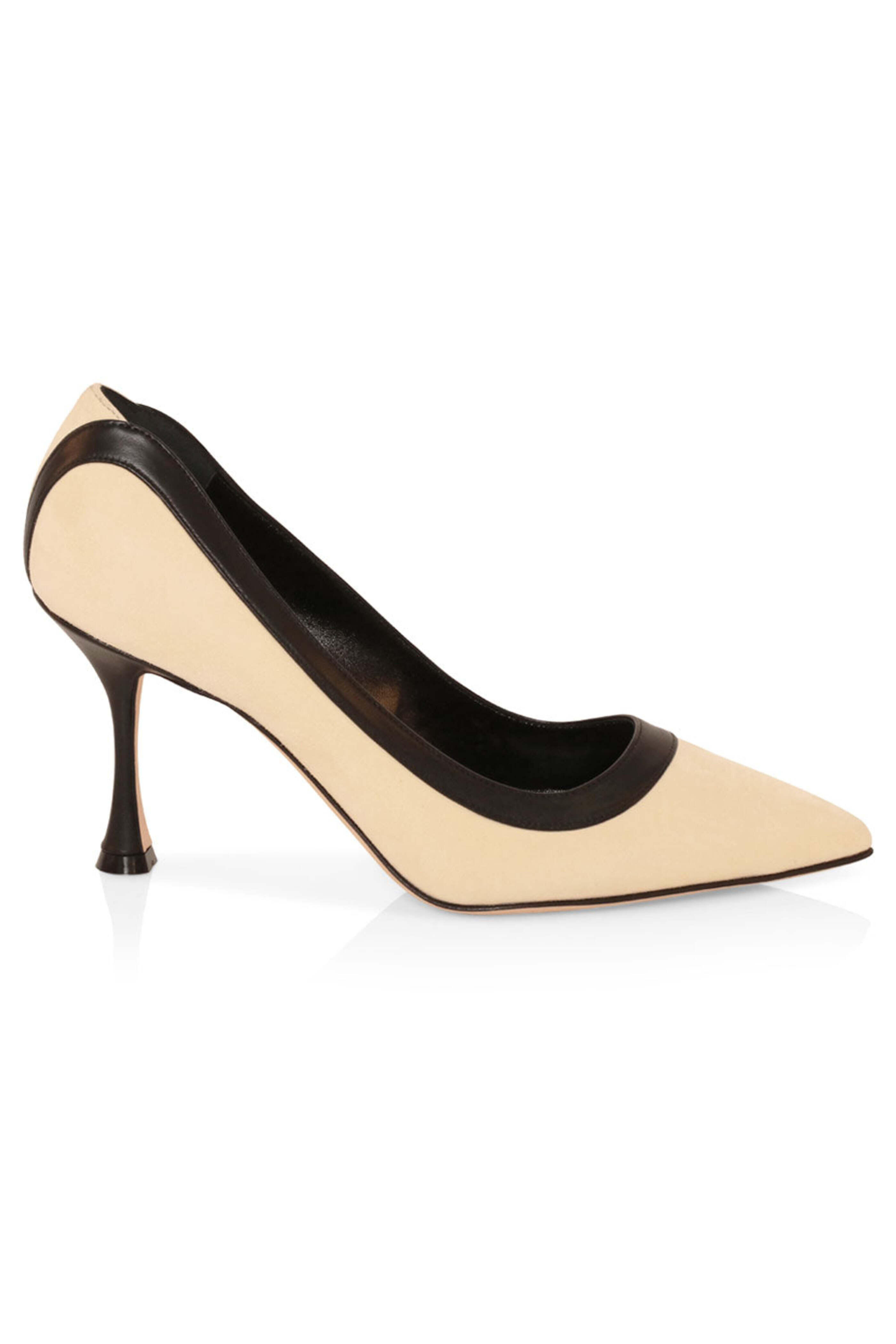 Manolo Blahnik - Dalia Pump in Cream and Black | Mitchell Stores