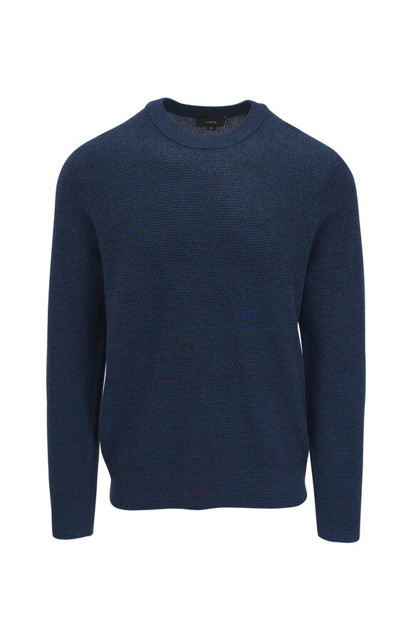 Vince Teal & Blue Two-Tone Merino Wool Mesh Sweater