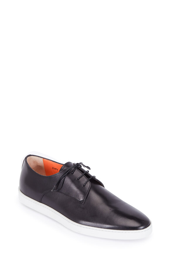 Santoni - Doyle Black Leather Oxford 