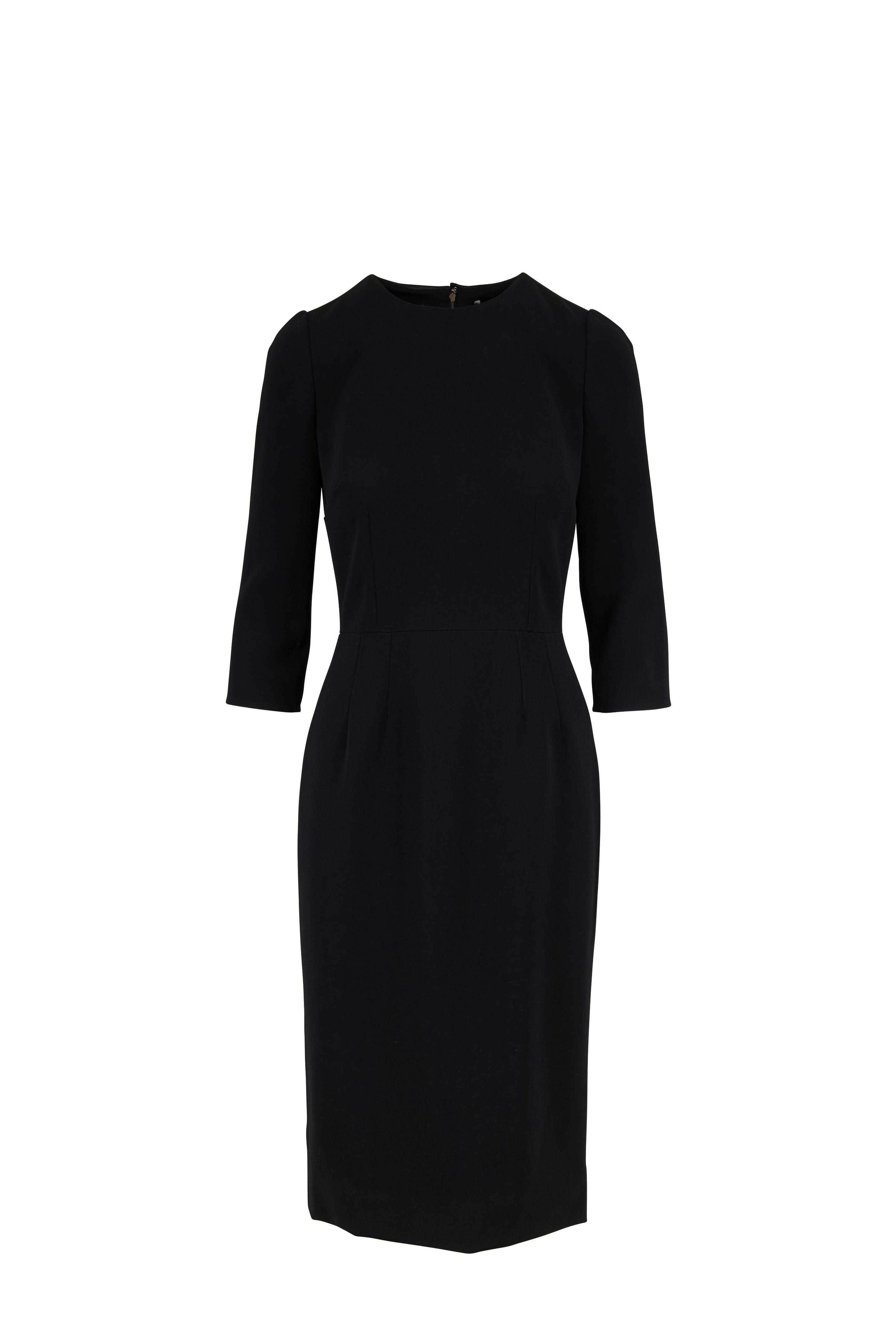 Dolce & Gabbana - Black Three-Quarter Sleeve Dress