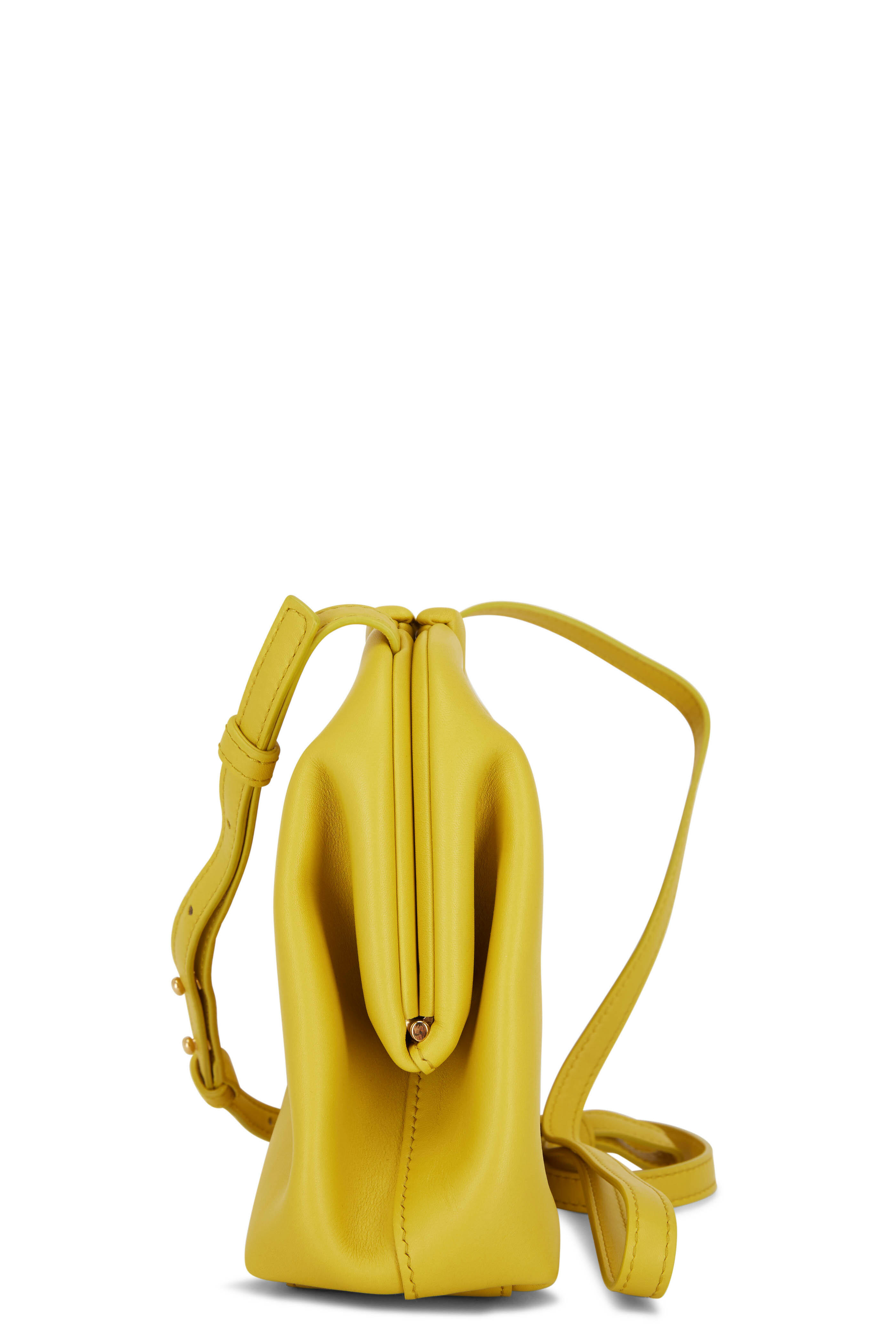 Point leather bag Bottega Veneta Yellow in Leather - 34336153