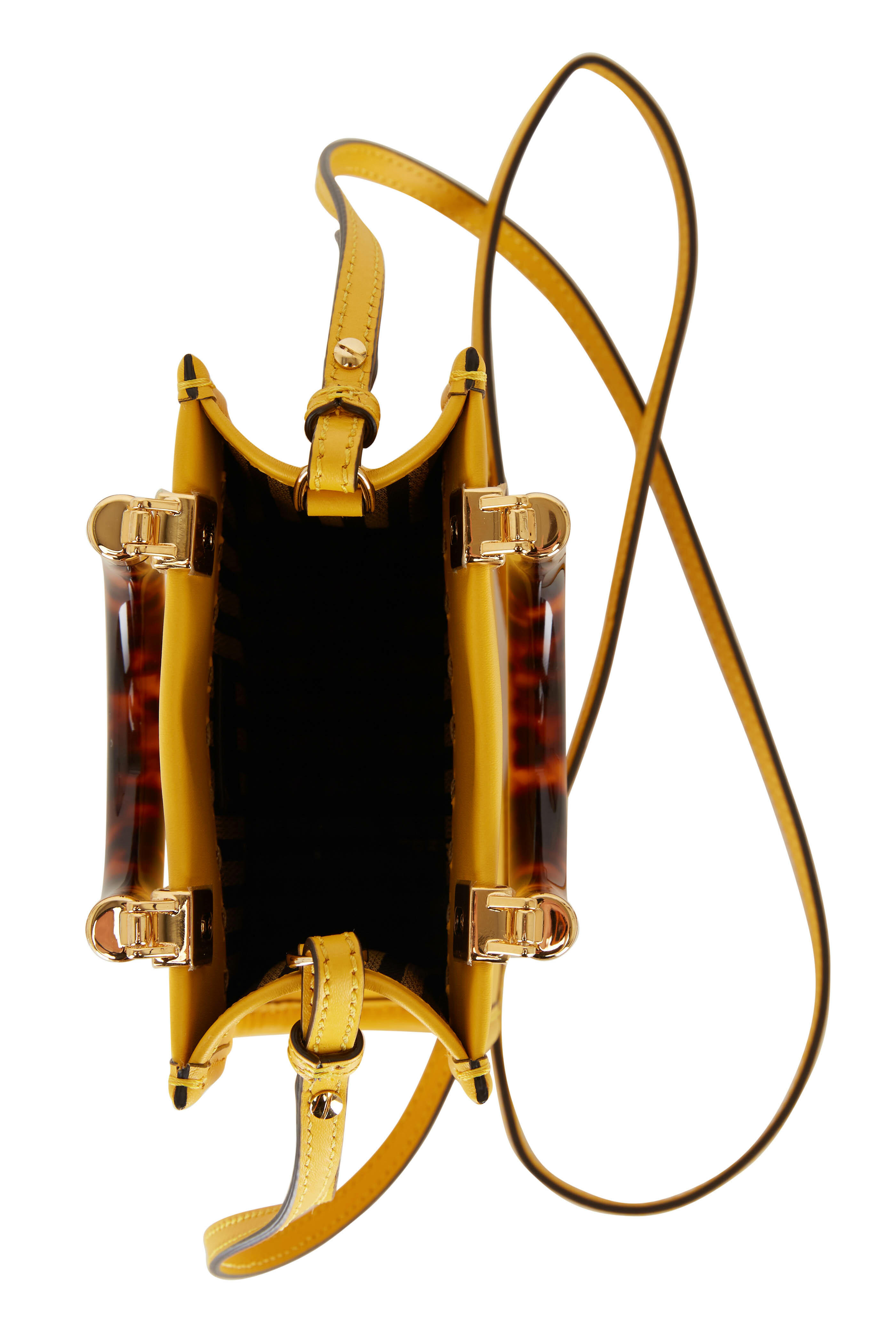 ☆FENDI☆ Mini SUNSHINE Shopper 2wayバッグ CARAMEL♪ Fendi - Sunshine Yellow/Gold Leather Mini Shopper