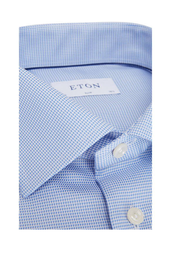 Eton - Blue Cotton Twill Dress Shirt