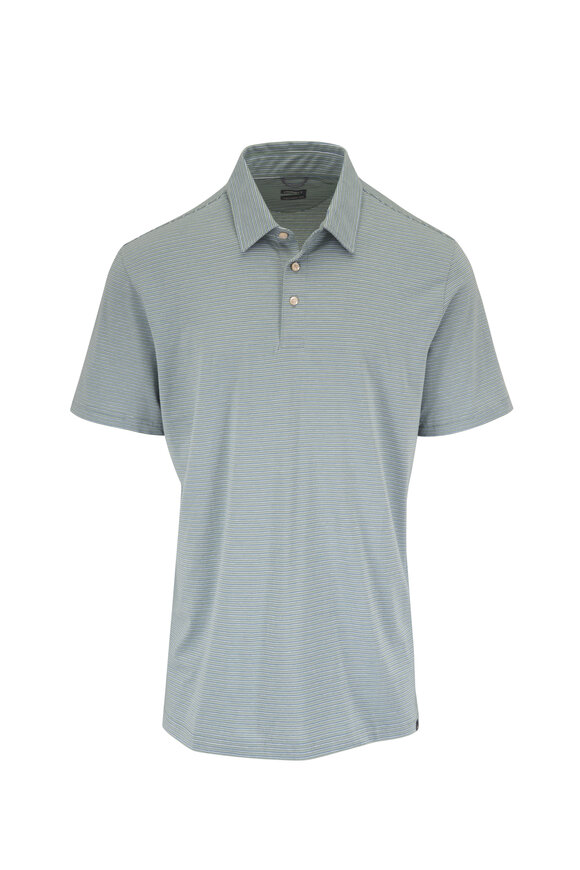 Faherty Brand Movement™ Green Stripe Polo - view 1