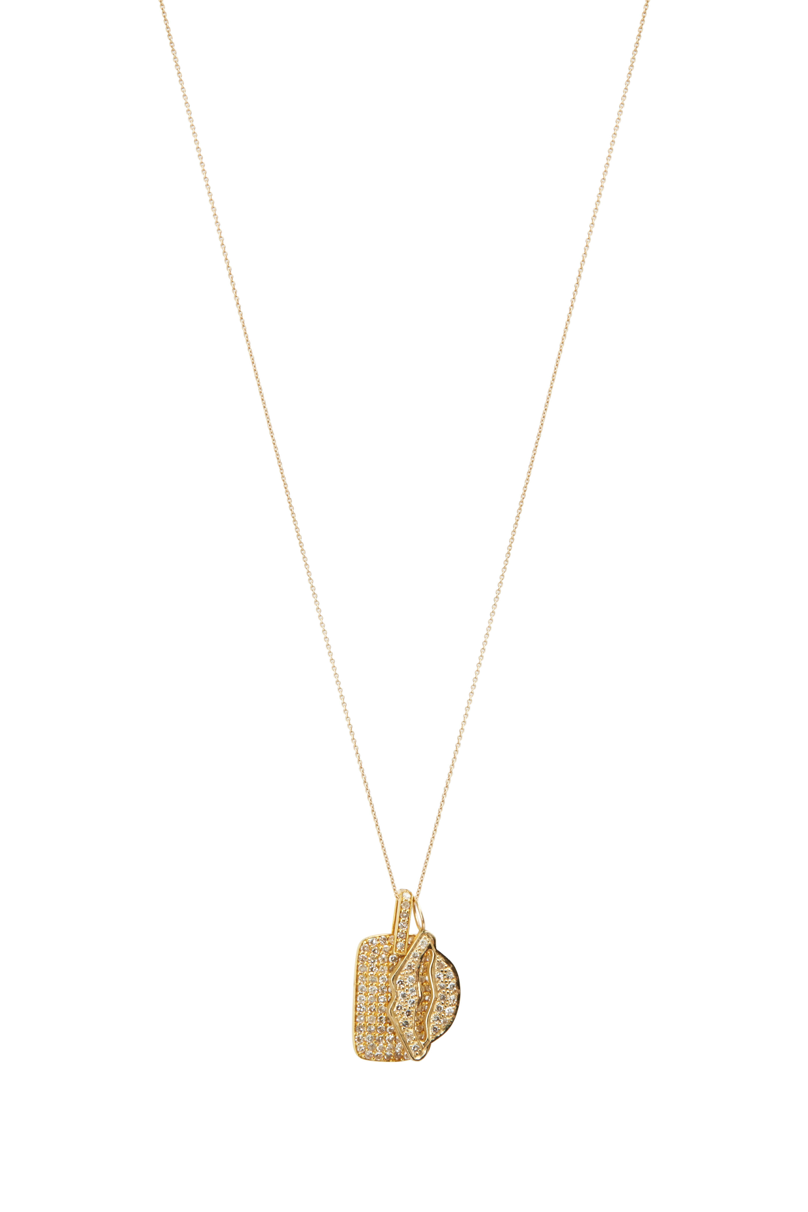 Tulah Jem - Yellow Gold Dog Tag Chain Necklace | Mitchell Stores