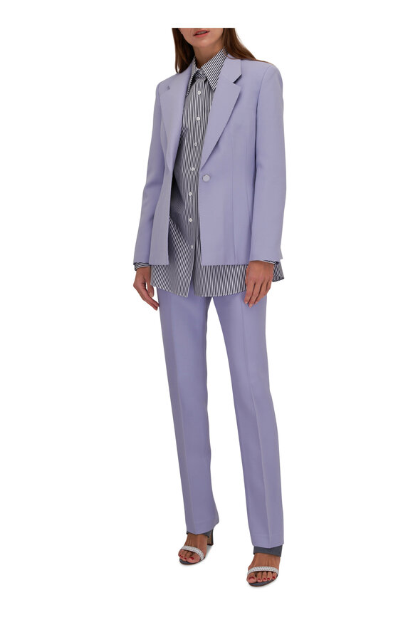 Lafayette 148 New York - Wild Bluet Wool & Silk Crepe Single Button Blazer 