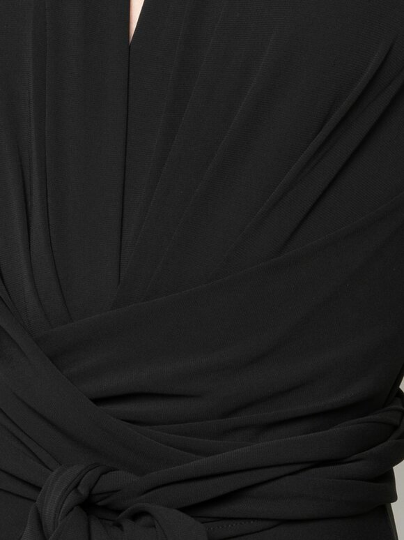 Michael Kors Collection - Palazzo Black Jersey Wrap Jumpsuit