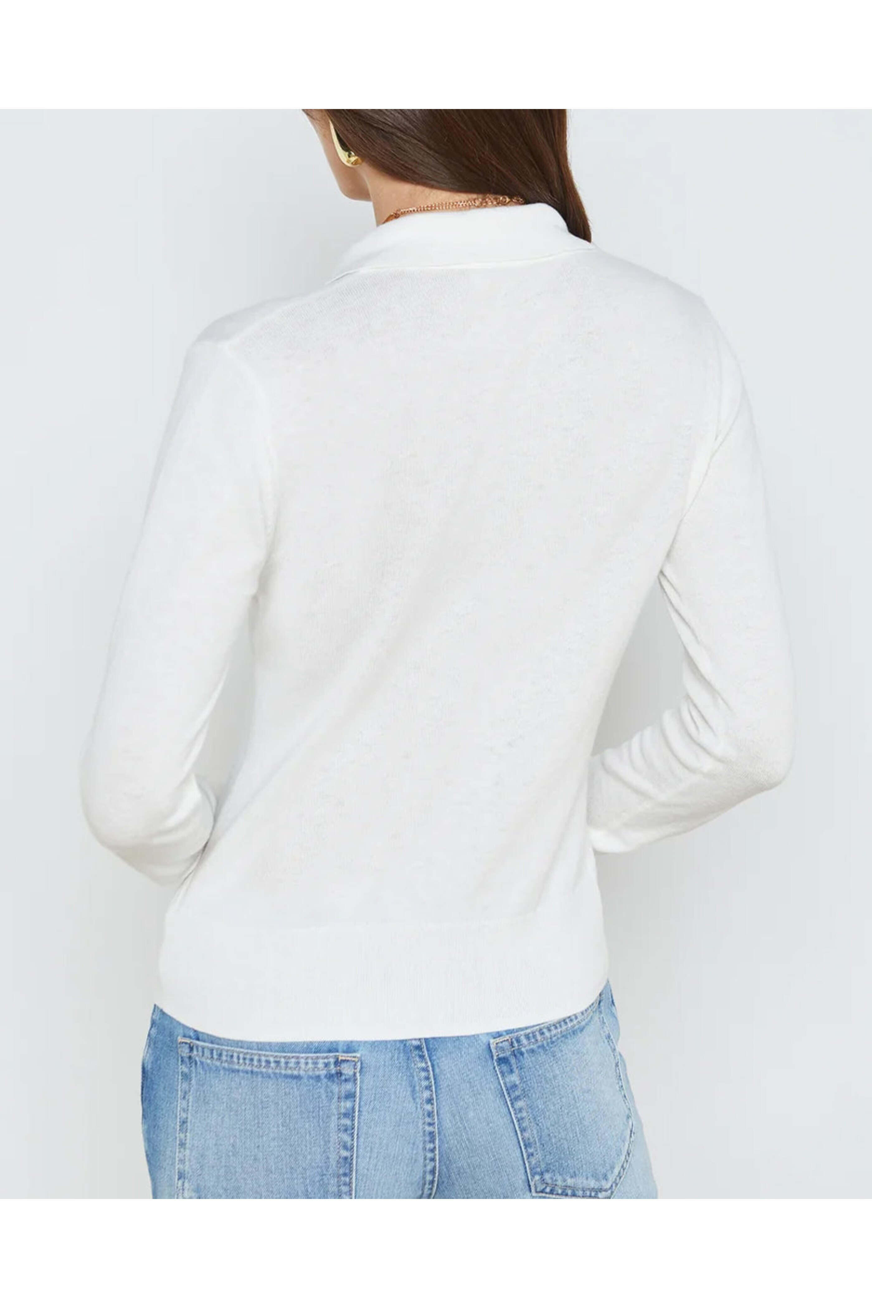 L'Agence - White Sterling Collar Sweater