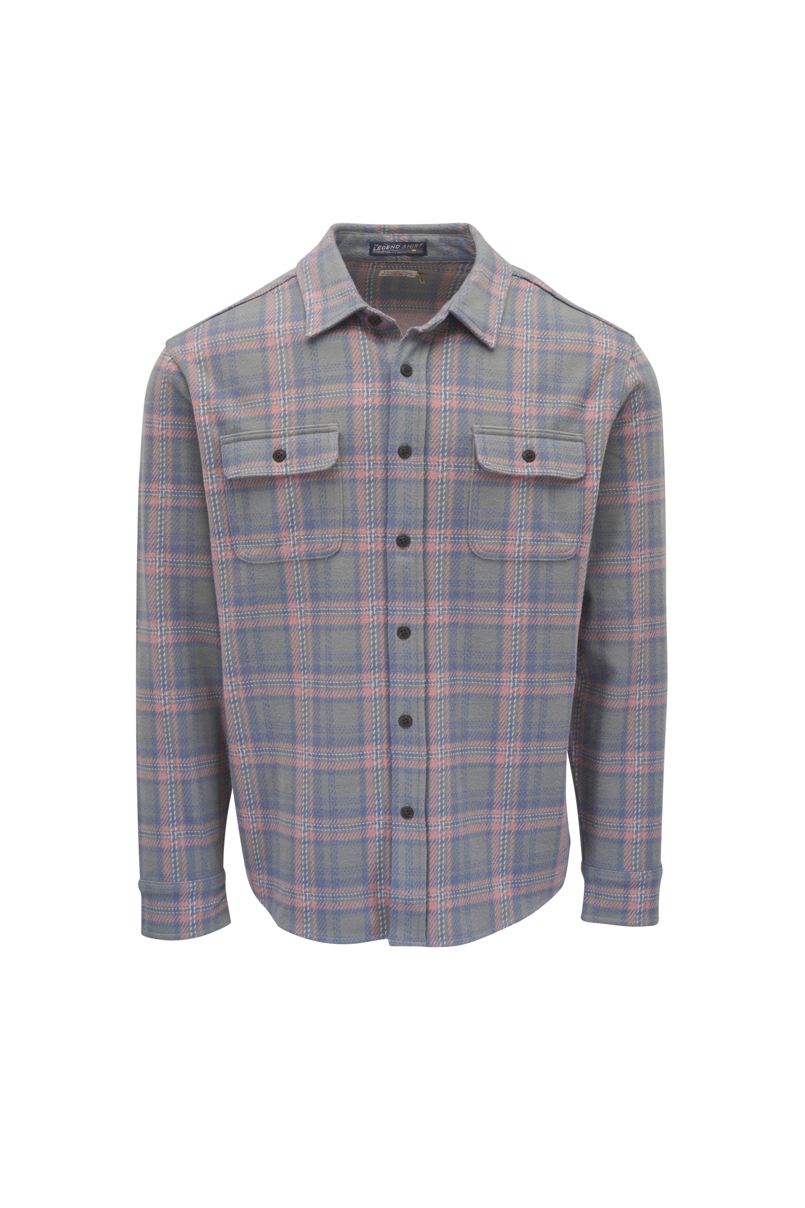 Faherty Brand - Legend™ Forest Rose Plaid Sweater Shirt