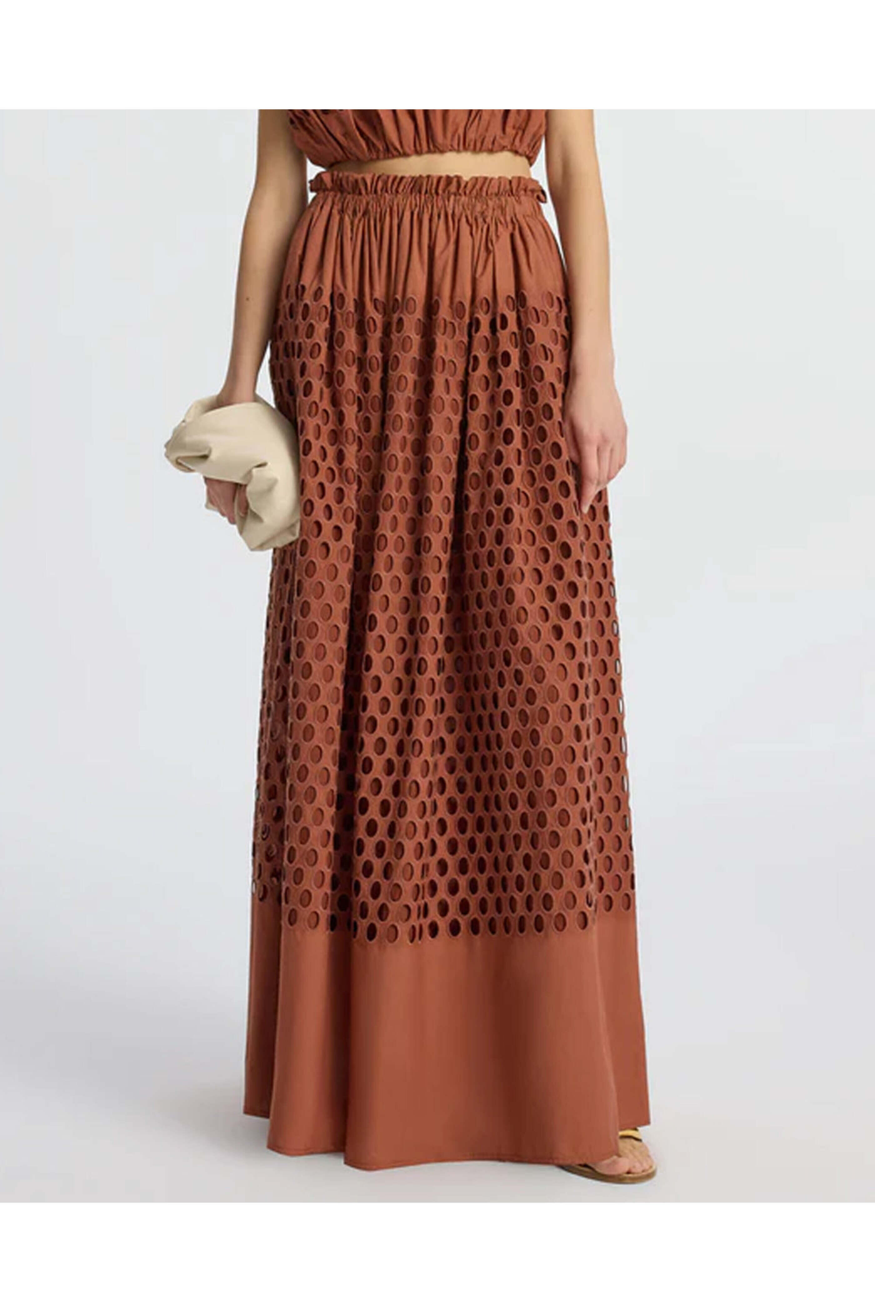 【COLOR iN ID】Suede eyelet long skirt A.L.C. - Sequoia Eyelet Flora Skirt | Mitchell Stores