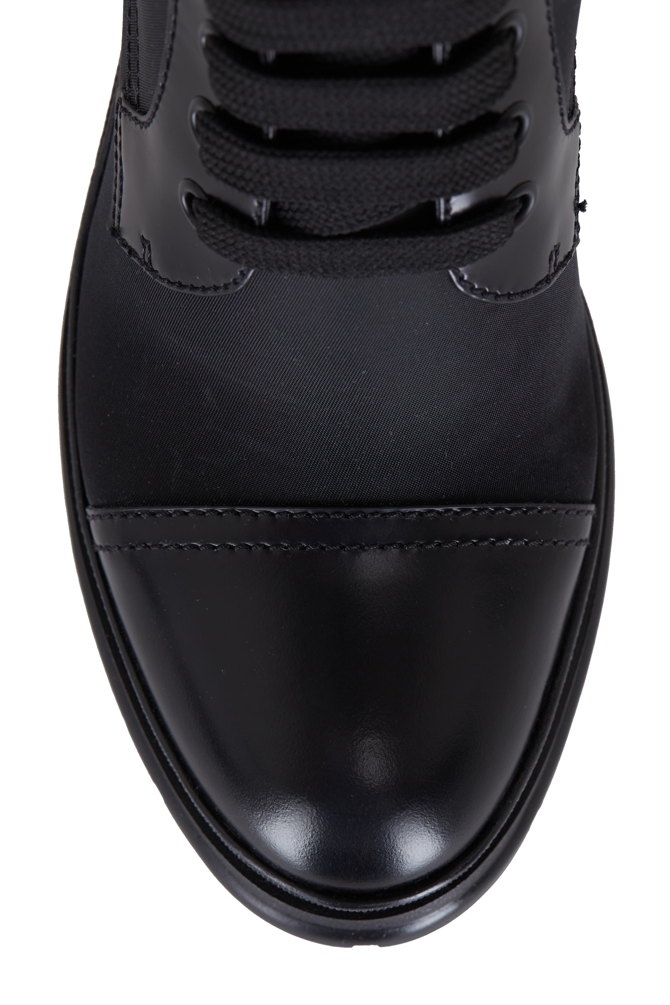 Prada - Black Regenerated Nylon Combat Boot, 55mm