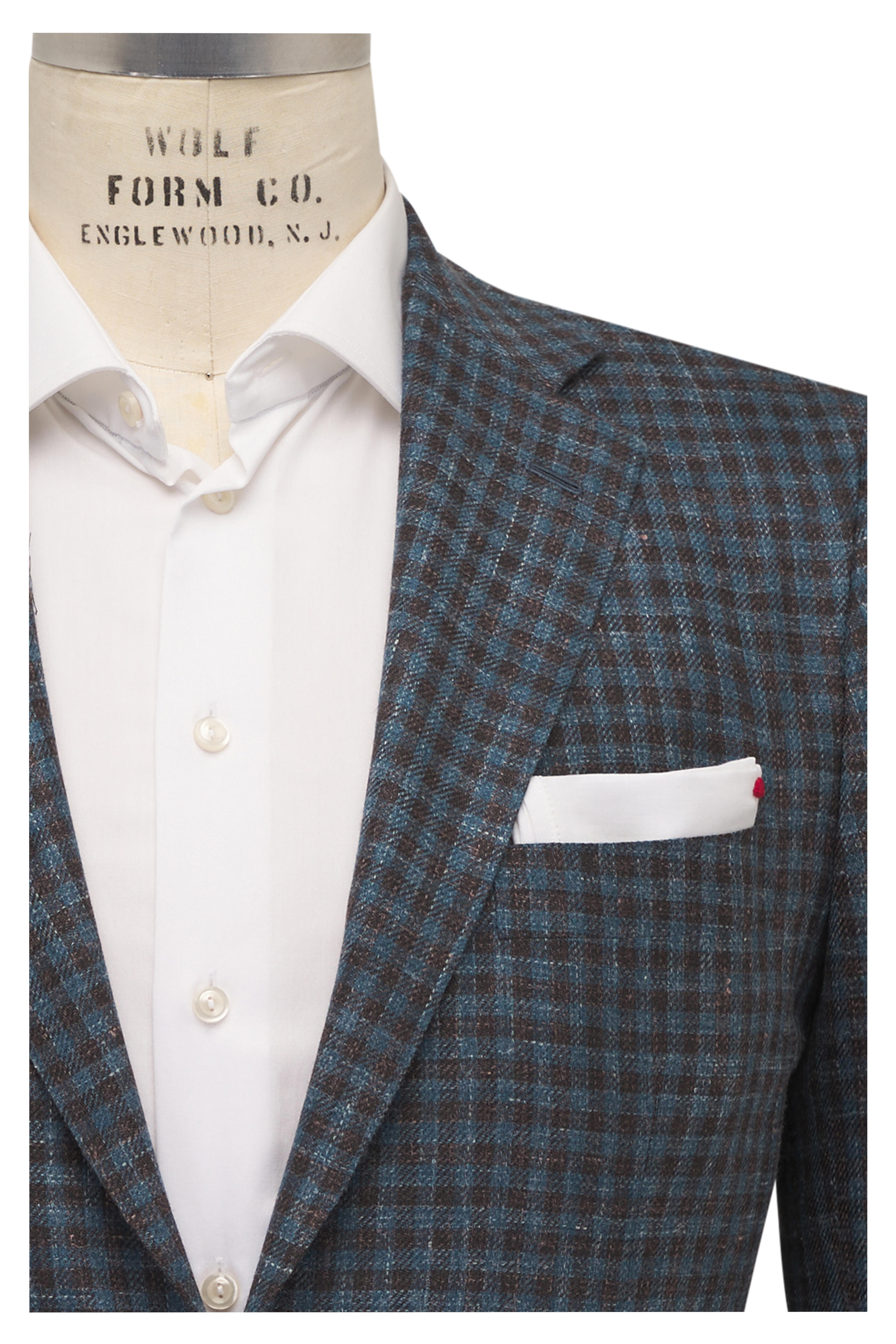 Kiton - Brown & Teal Cashmere, Silk & Linen Sportcoat